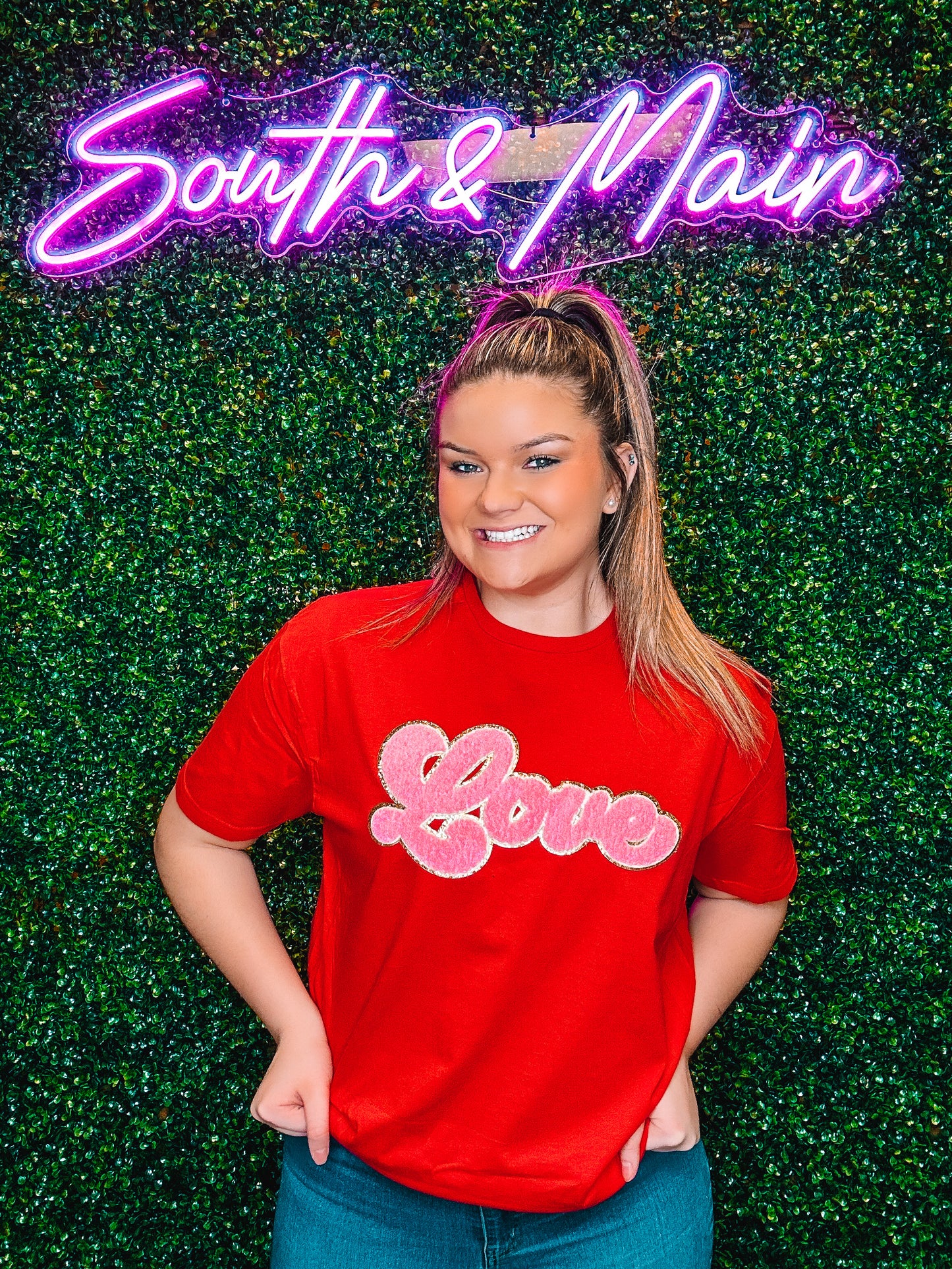 Light Pink Love Chenille T-Shirt