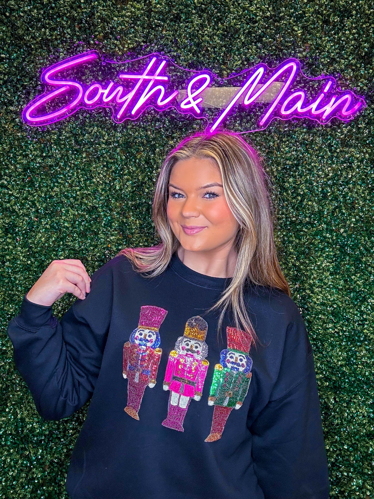 Nutcracker Sequin Sweatshirt - Black