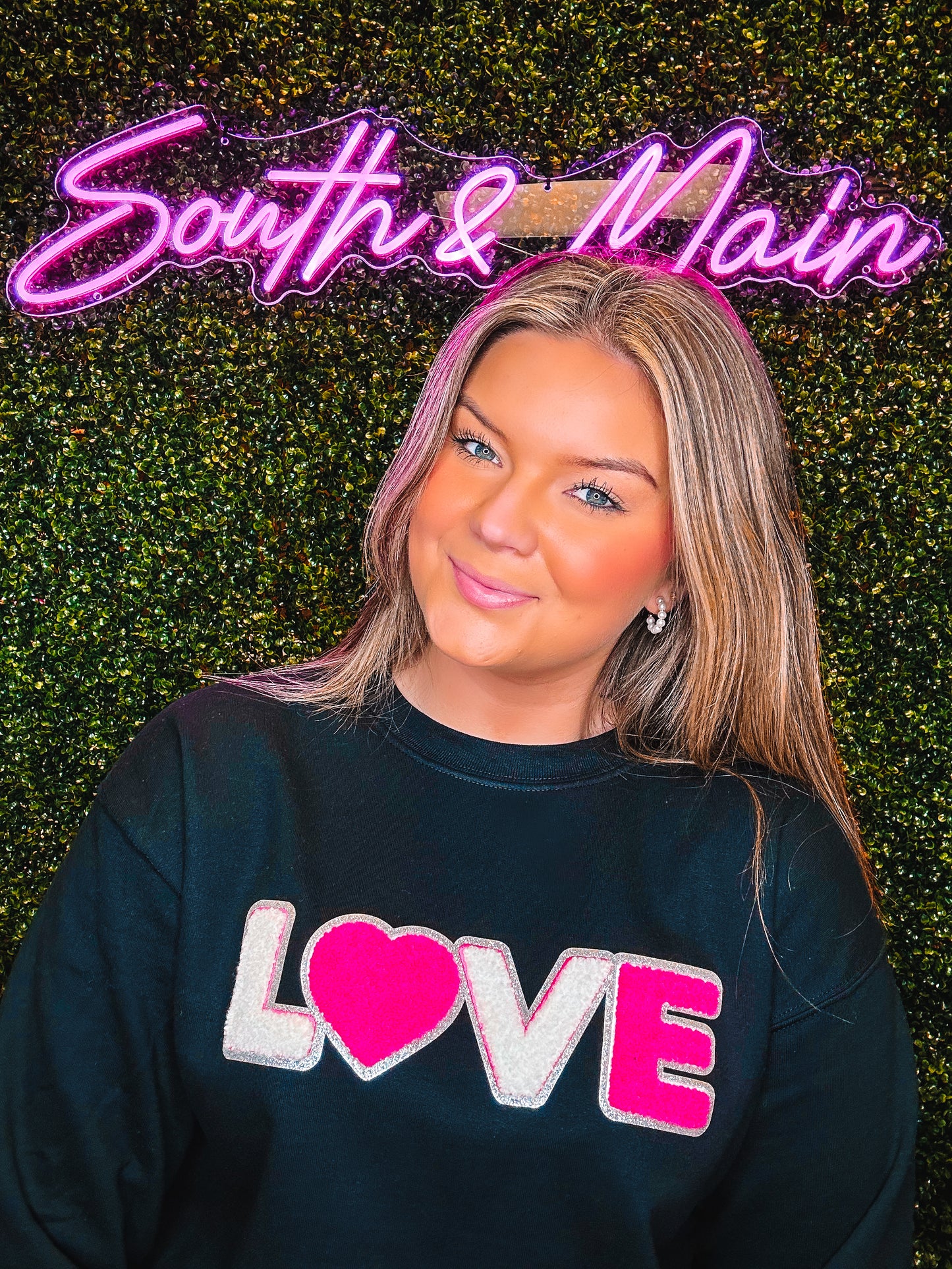Silver LOVE Chenille Sweatshirt