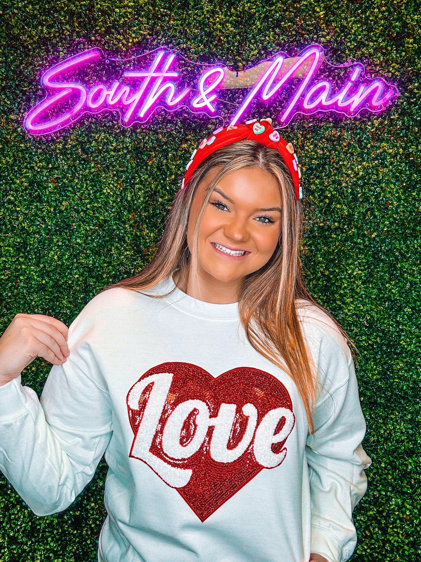 Red Love Sequin Sweatshirt