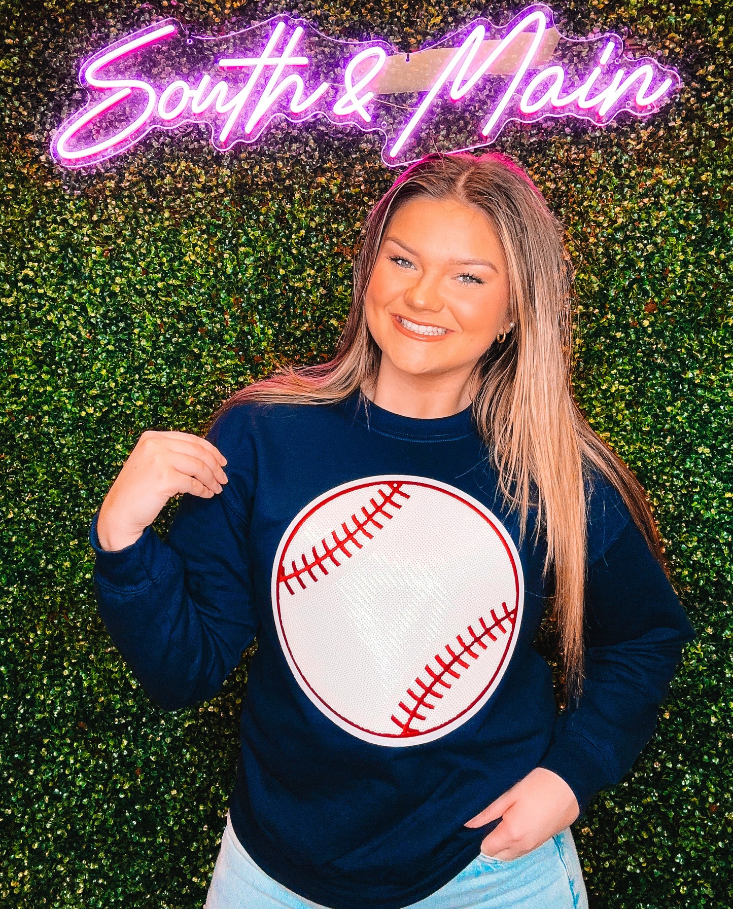 Baseball Sequin Sweatshirt