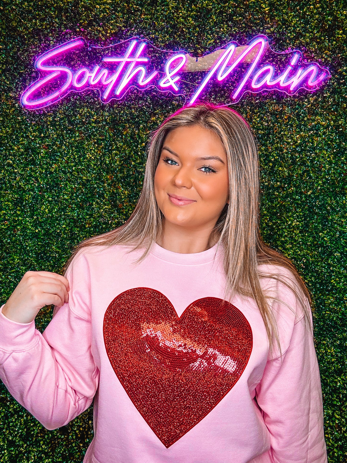 Red Heart Sequin Sweatshirt