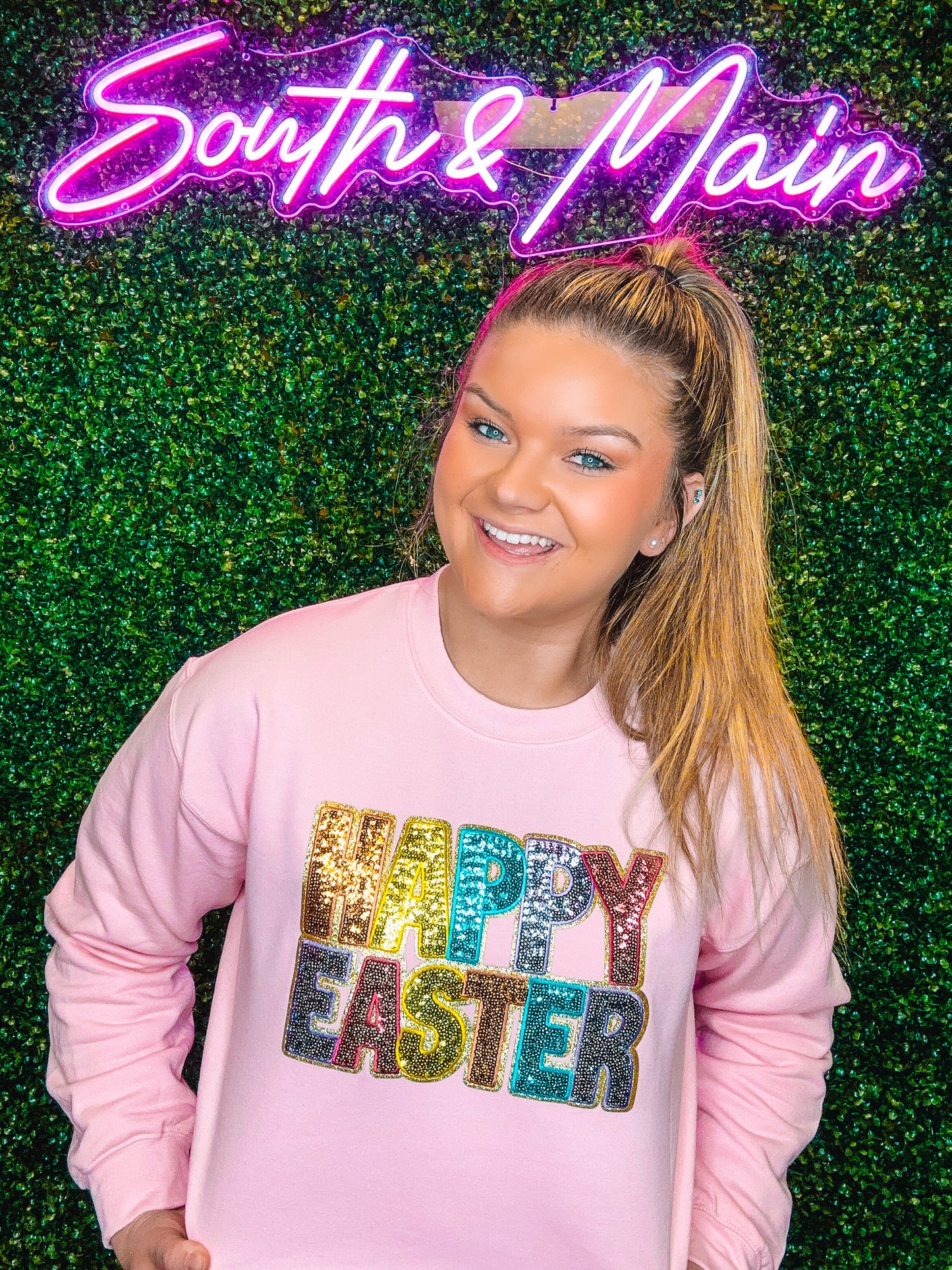 HAPPY EASTER Sequin Sweatshirt