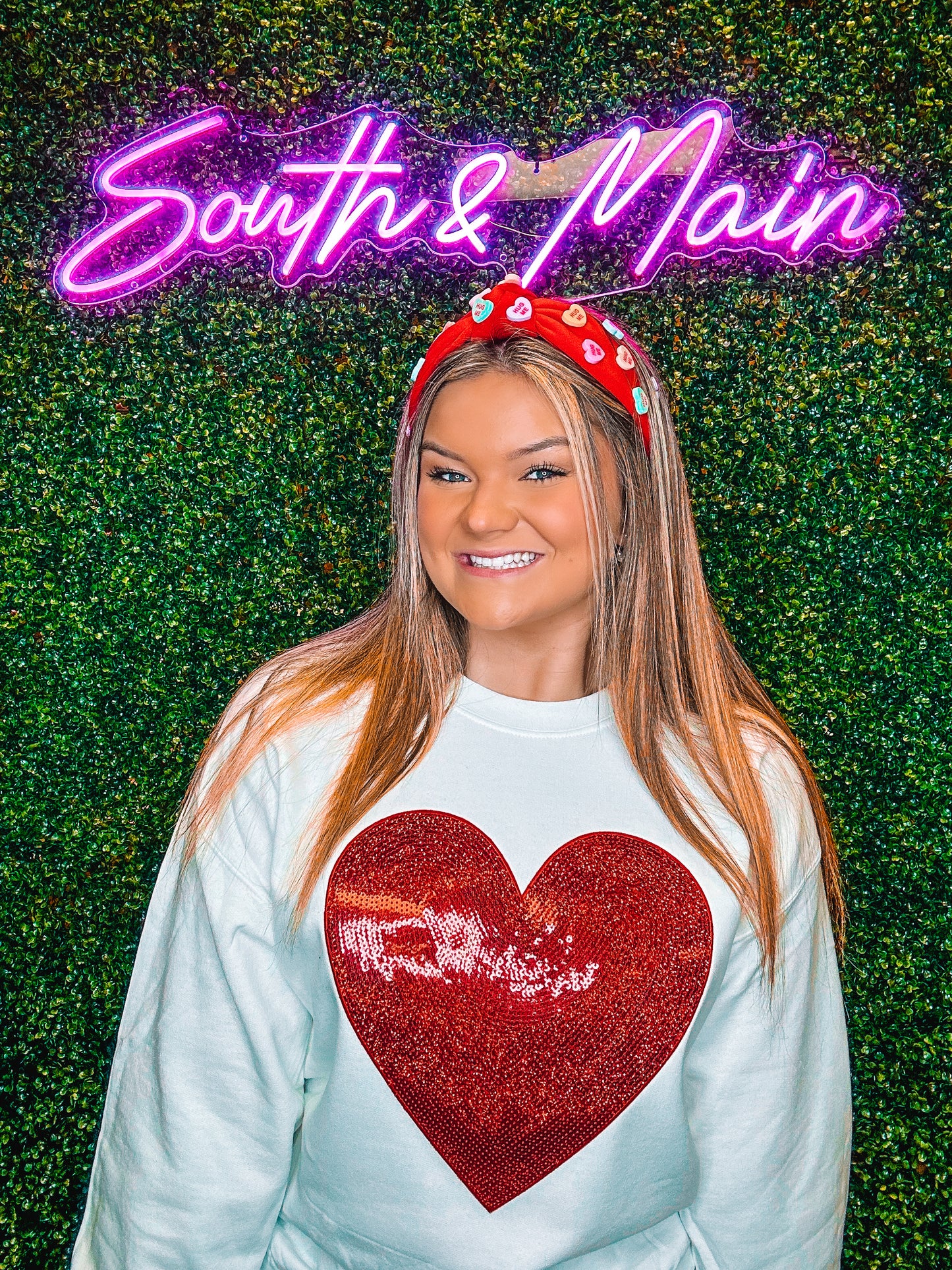 Red Heart Sequin Sweatshirt