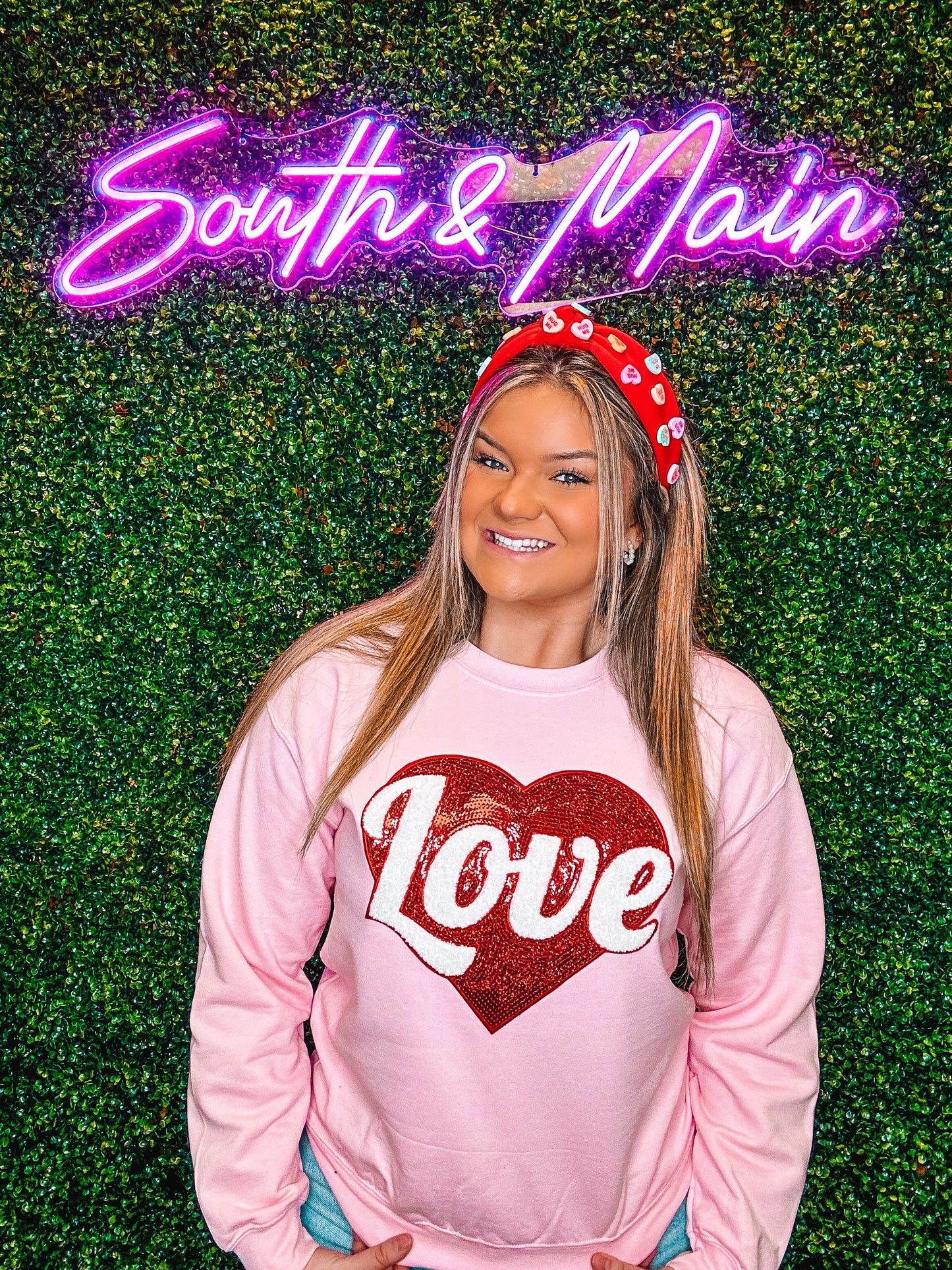 Red Love Sequin Sweatshirt