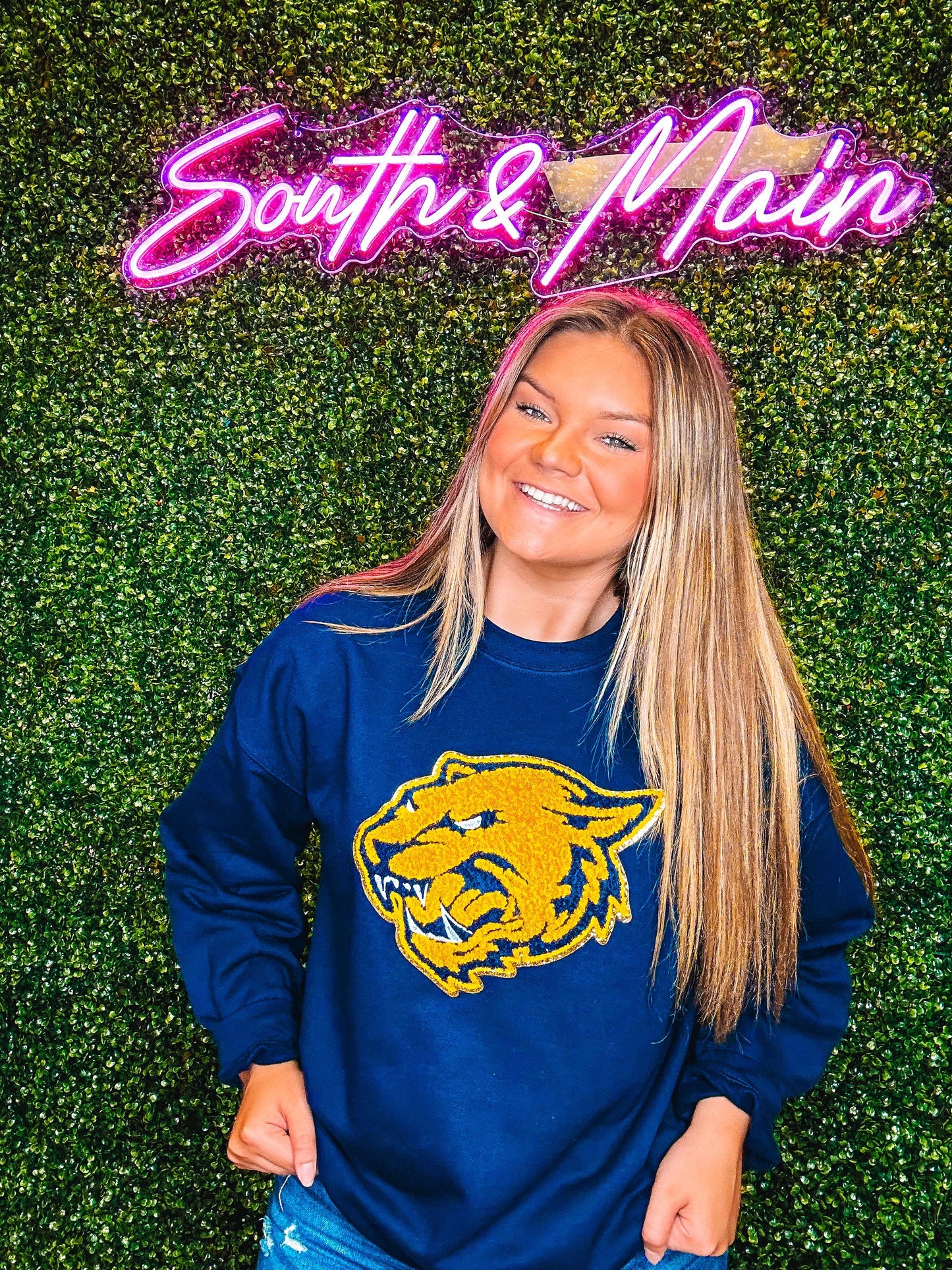 Panther Mascot Chenille Sweatshirt