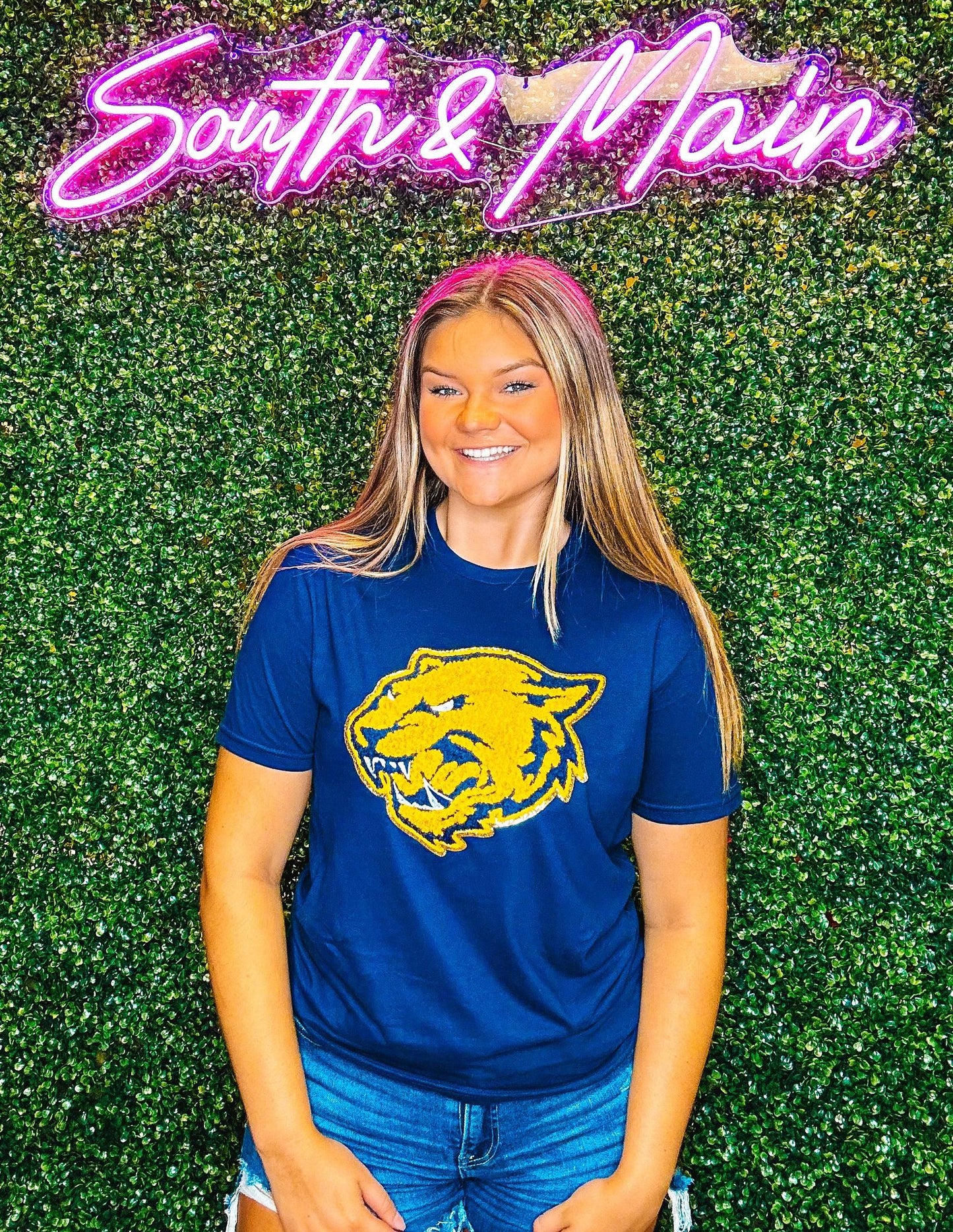 Panther Mascot Chenille T-Shirt