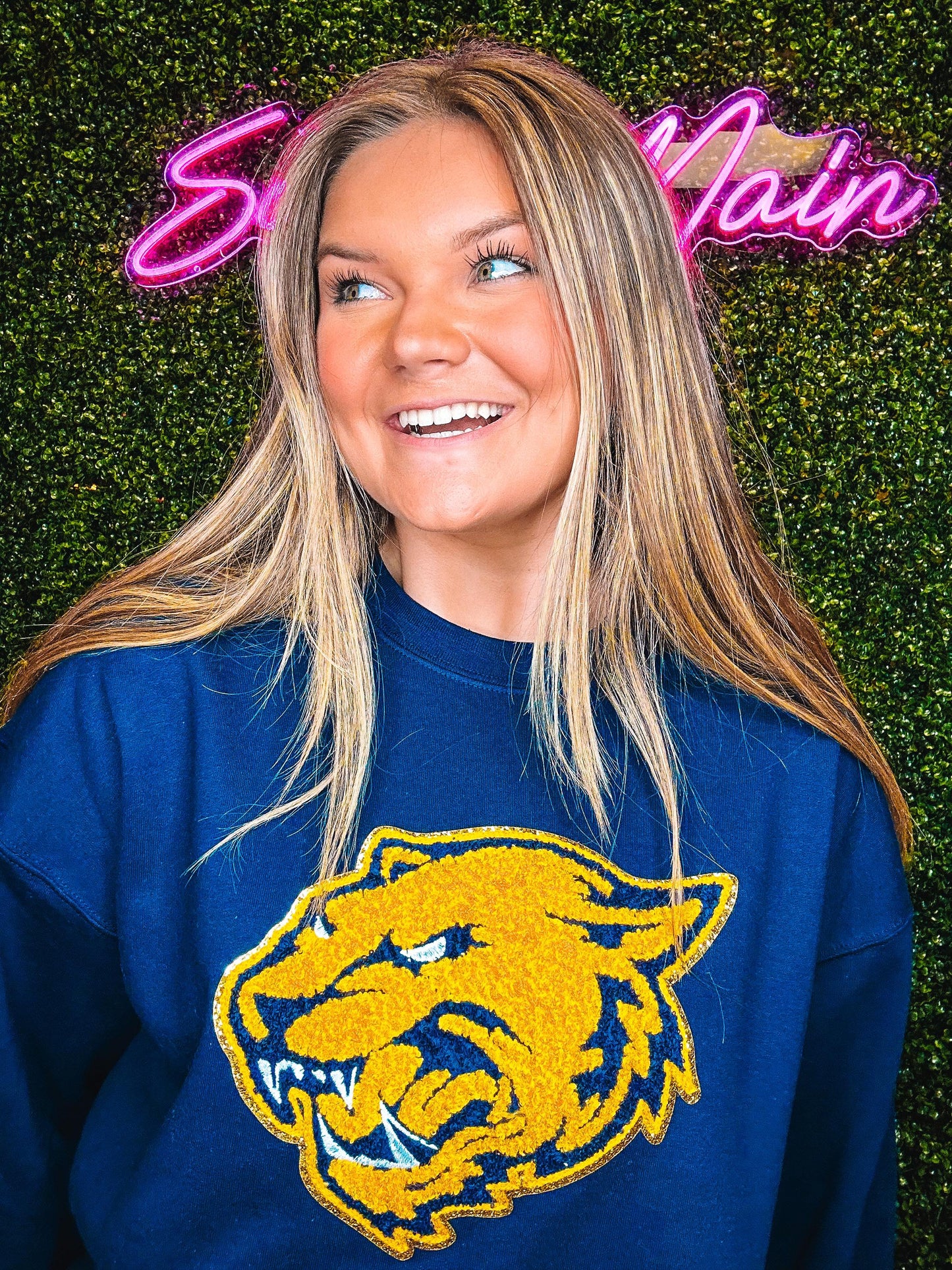 Panther Mascot Chenille Sweatshirt
