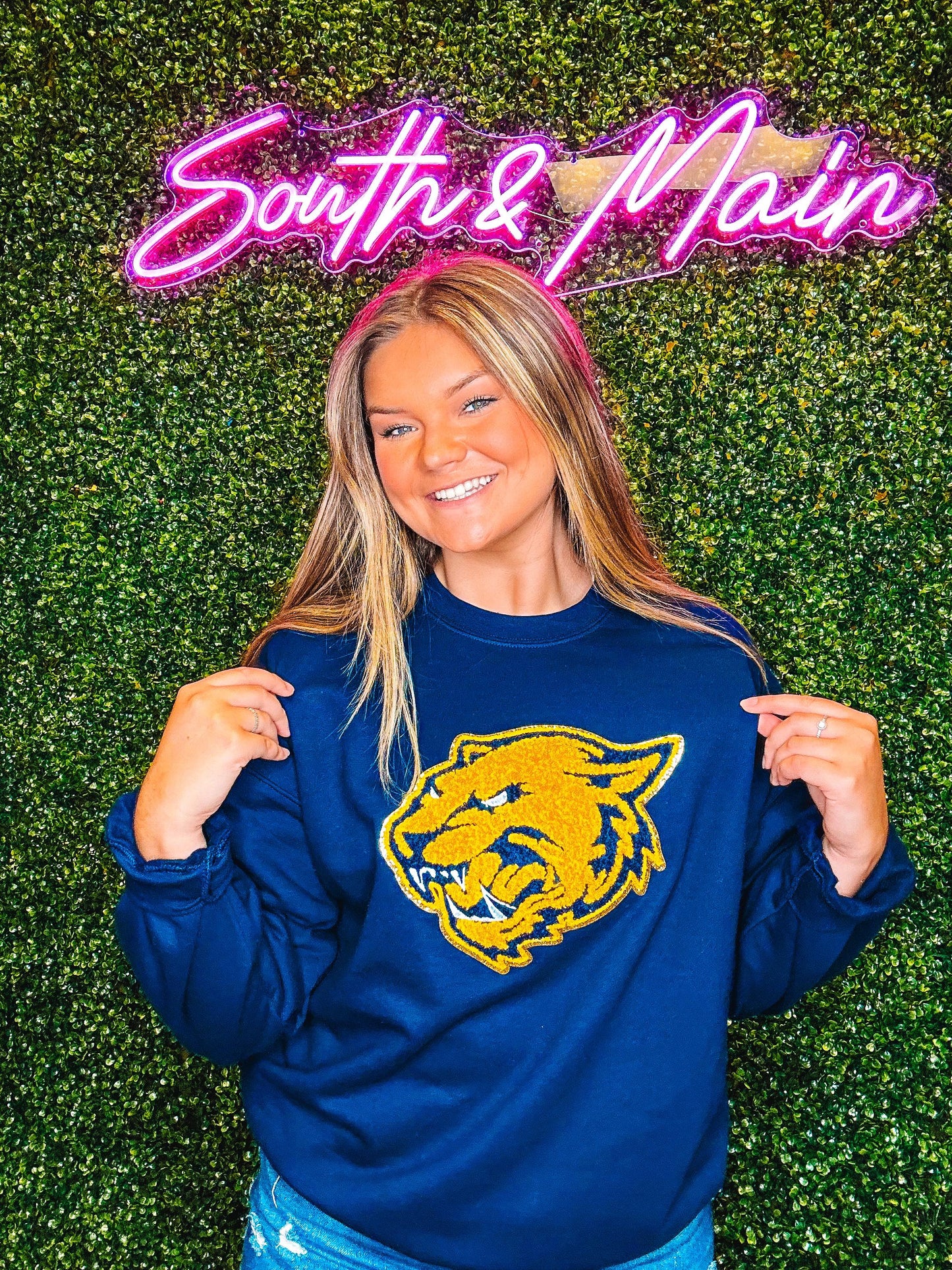 Panther Mascot Chenille Sweatshirt