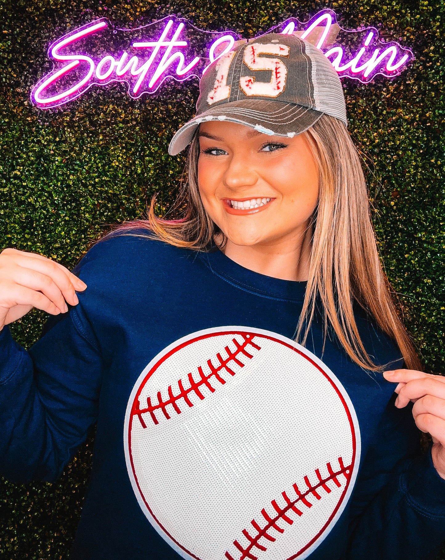 Baseball Sequin Sweatshirt
