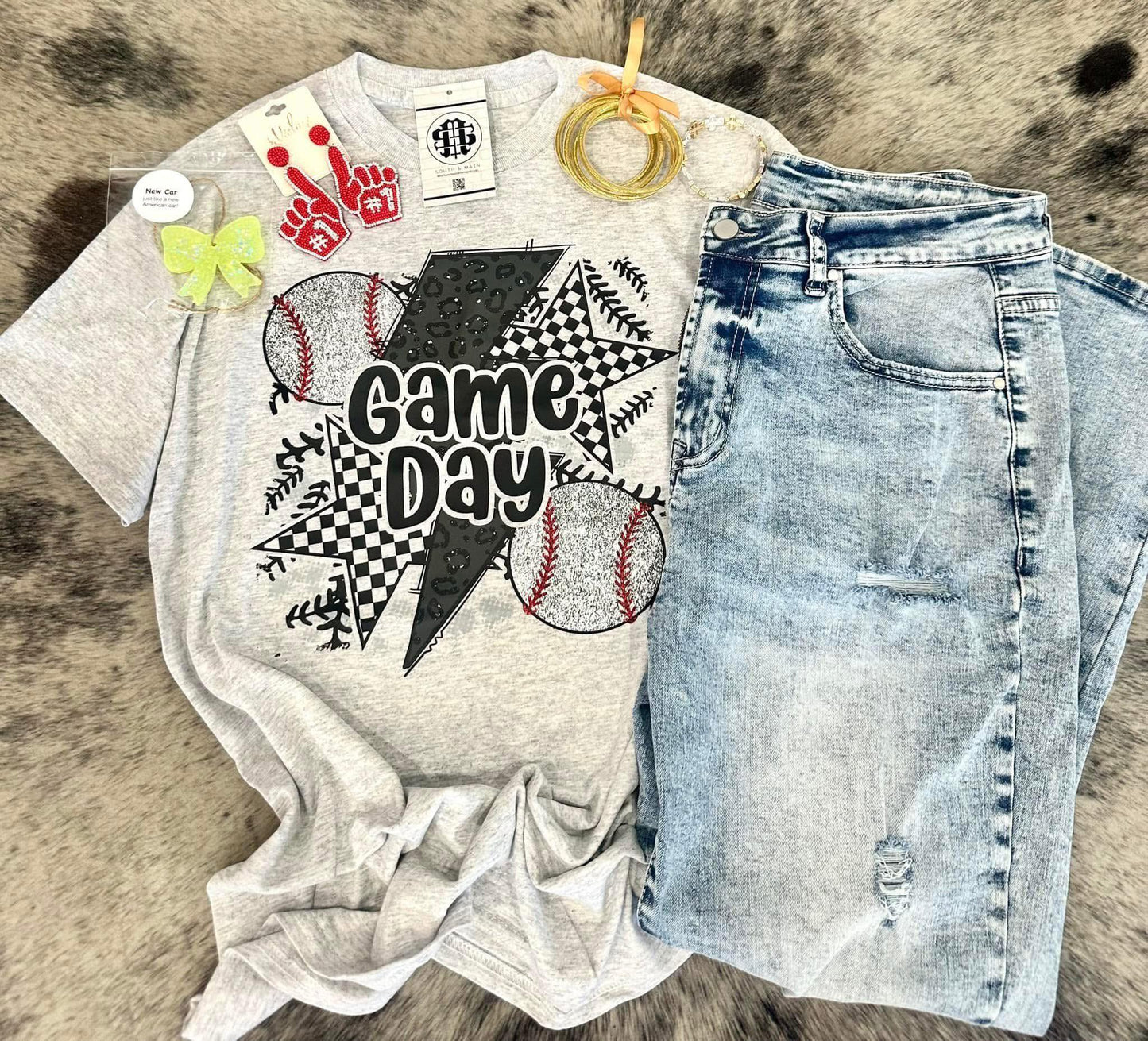 BASEBALL Game Day Faux Glitter T-Shirt