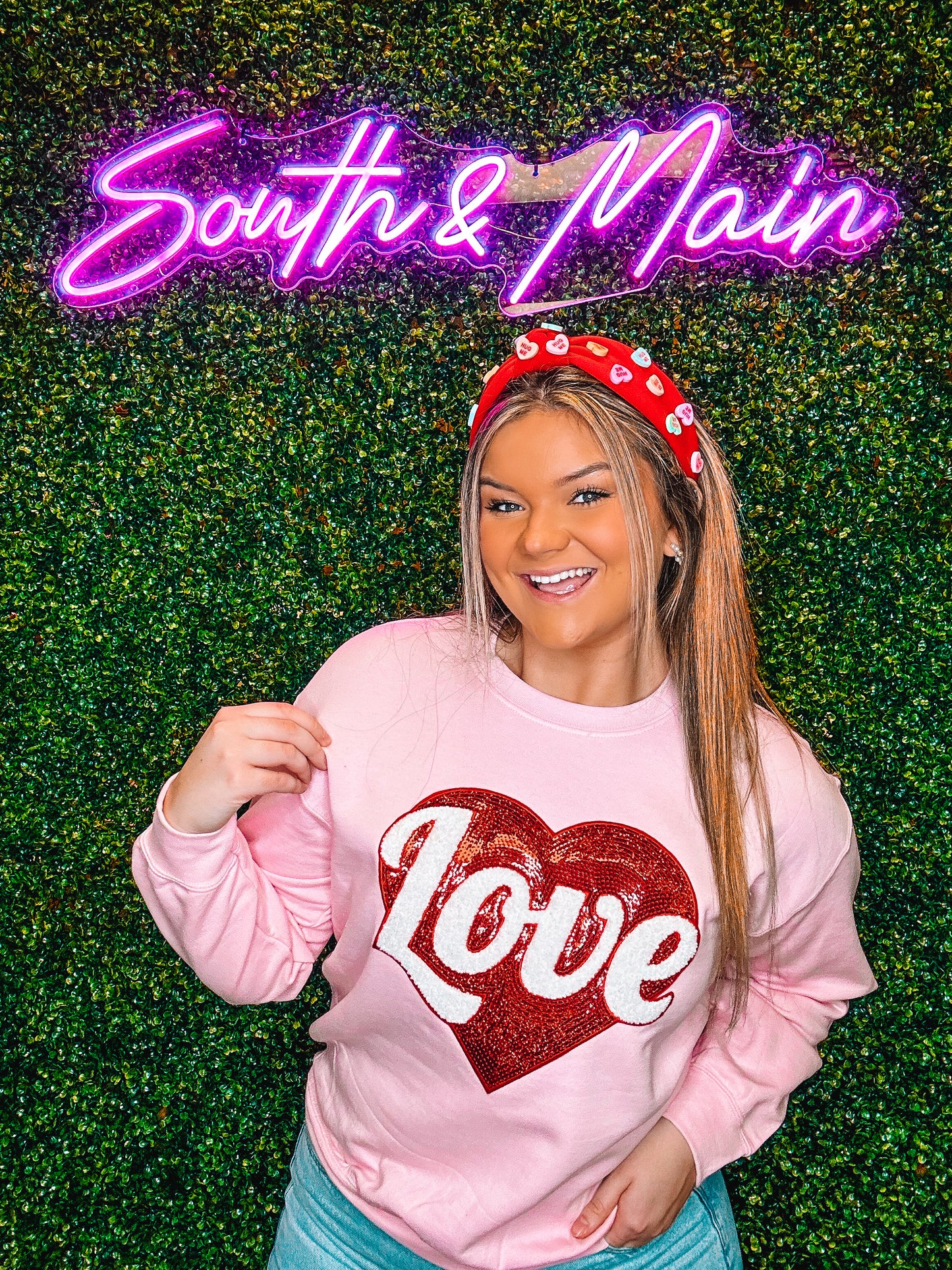 Red Love Sequin Sweatshirt