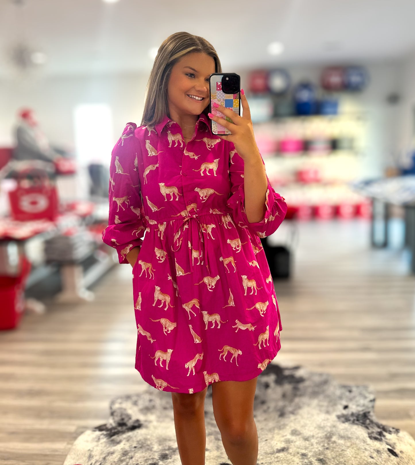 Hot Pink Cheetah Dress