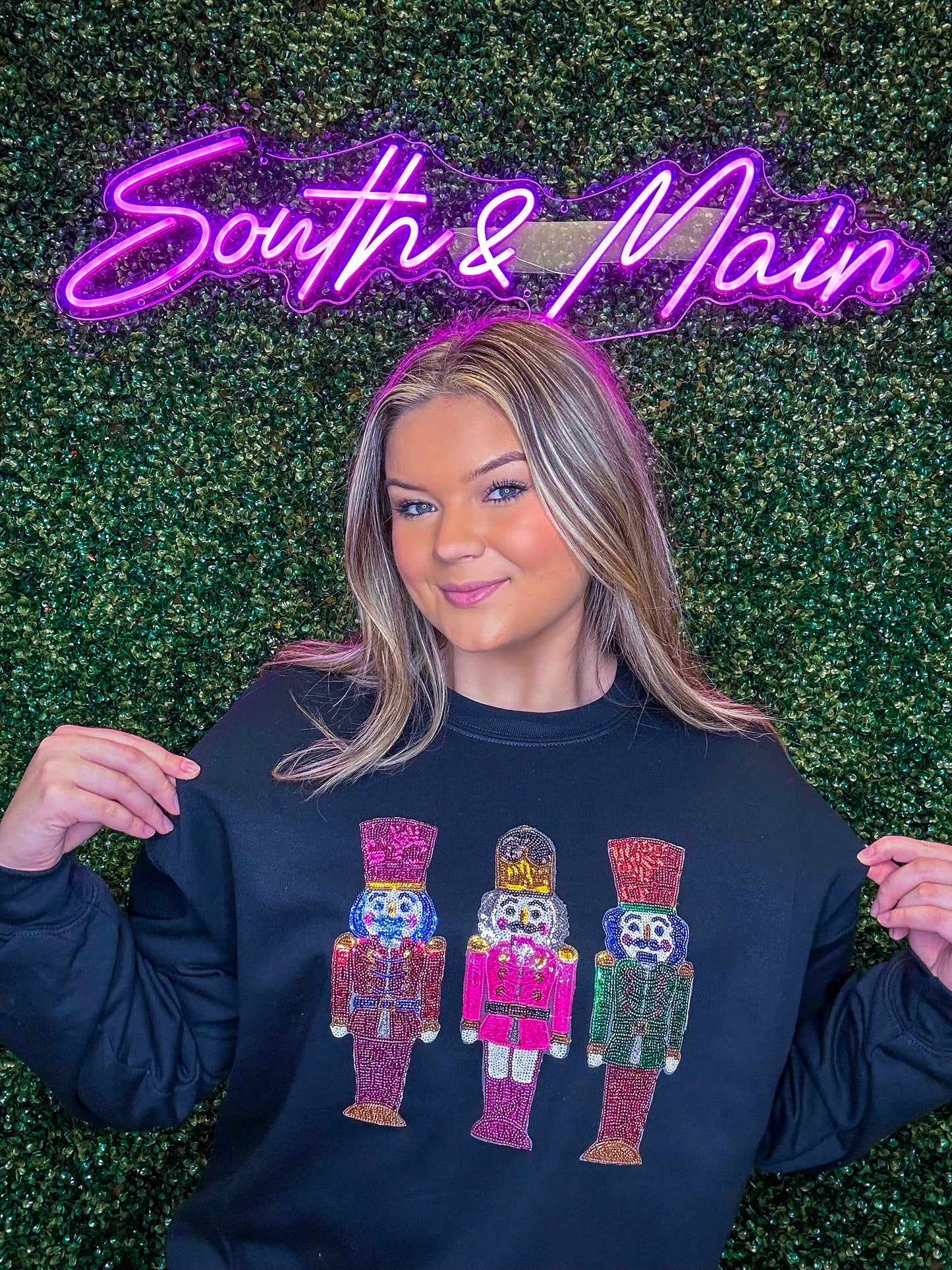 Nutcracker Sequin Sweatshirt - Black