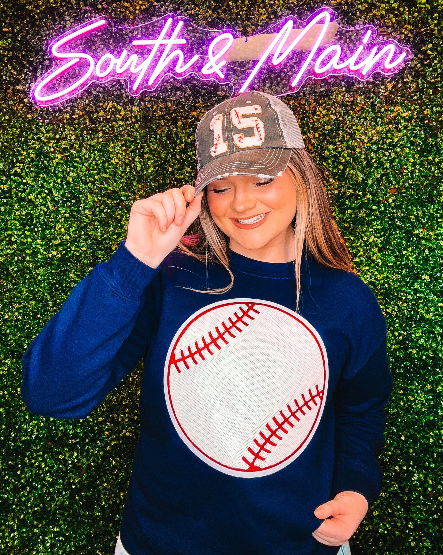 Baseball Sequin Sweatshirt