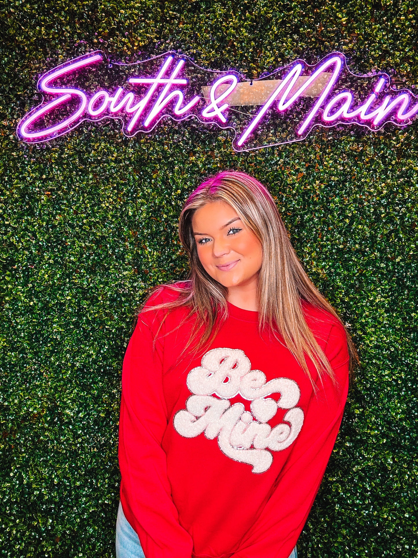 White Be Mine Chenille Sweatshirt