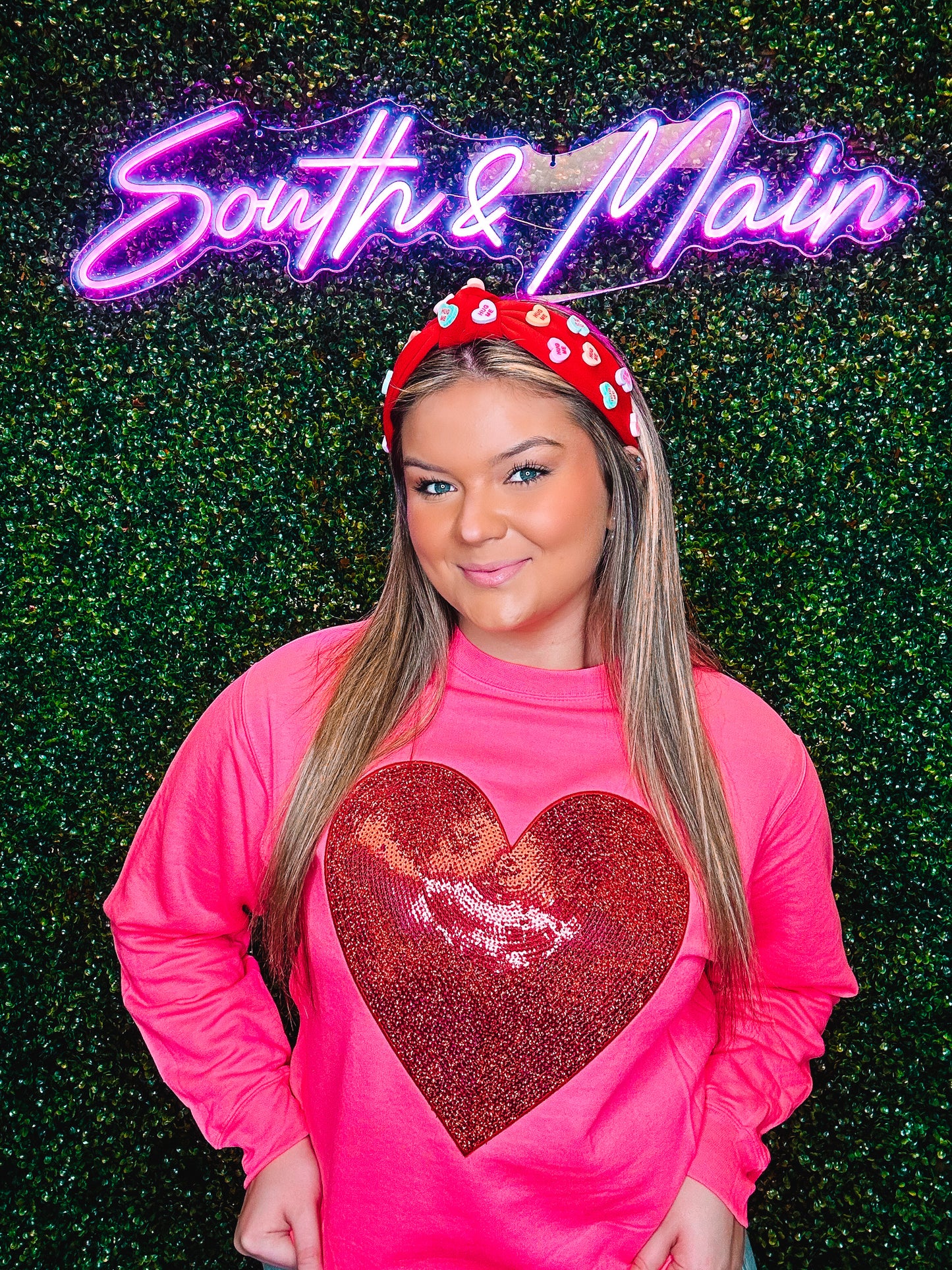 Red Heart Sequin Sweatshirt