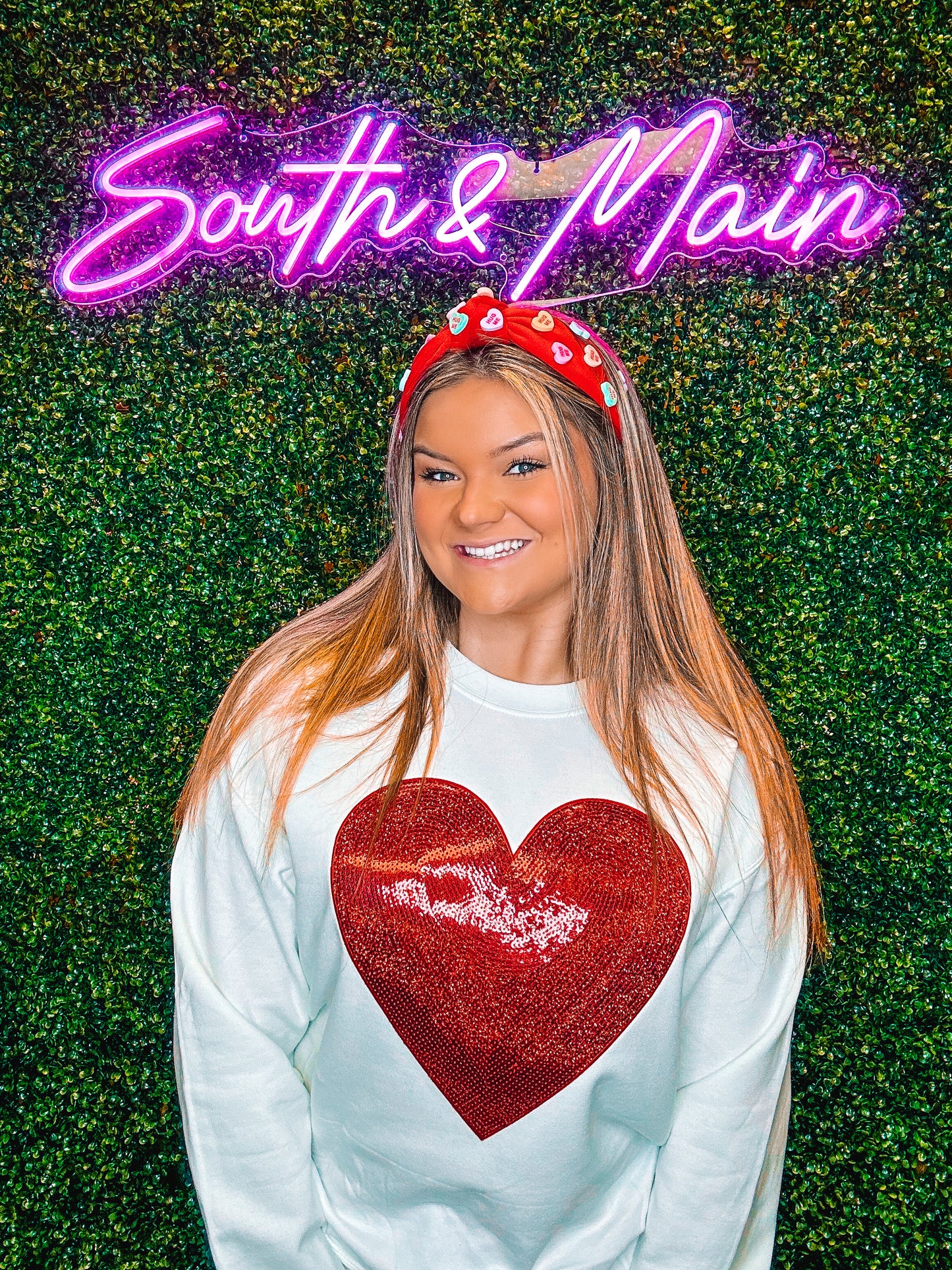 Red Heart Sequin Sweatshirt