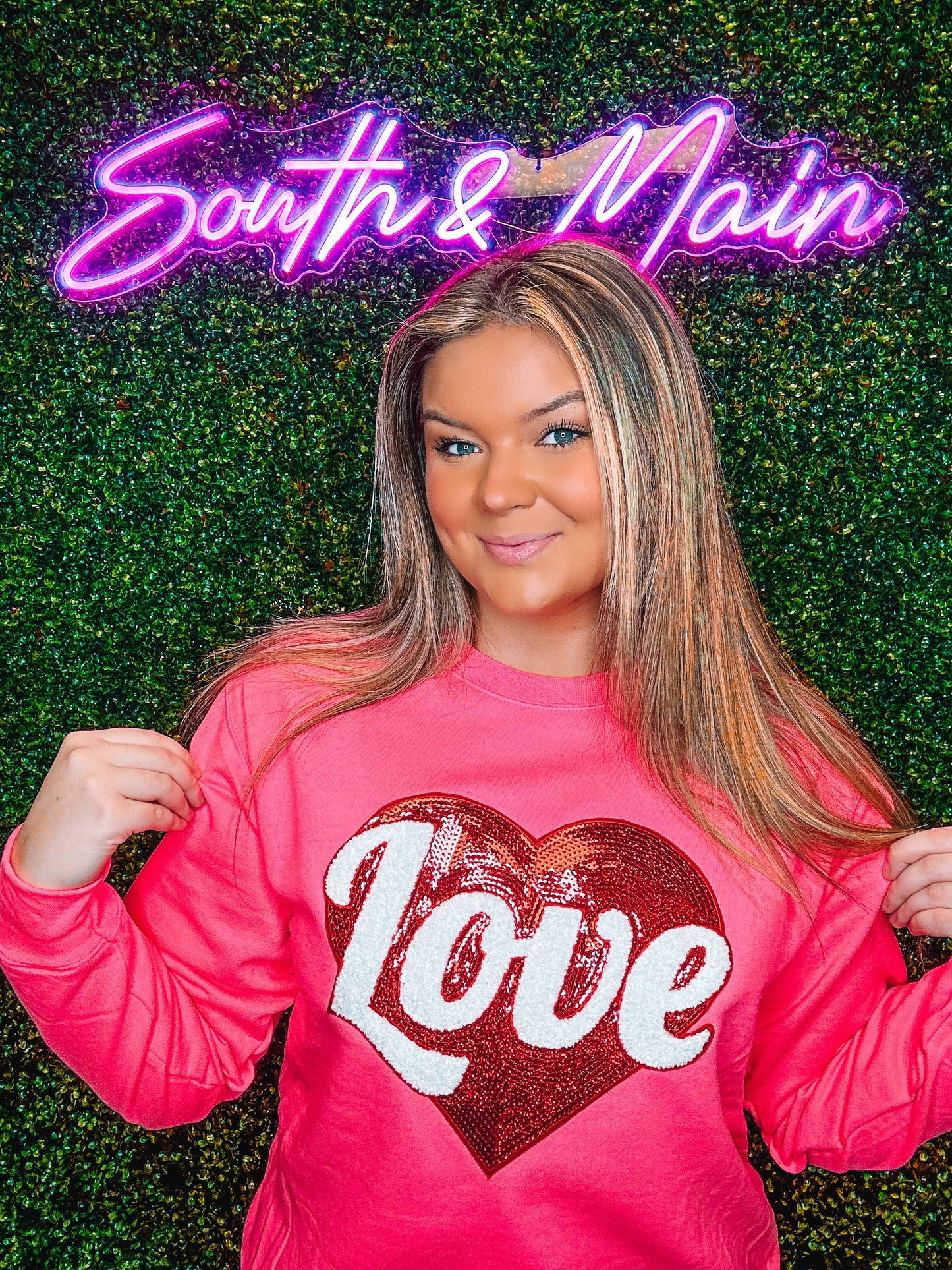 Red Love Sequin Sweatshirt