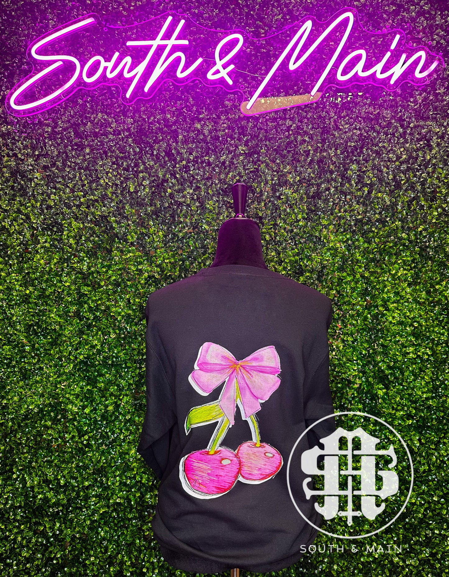 Girly Cherry Bow Sweatshirt