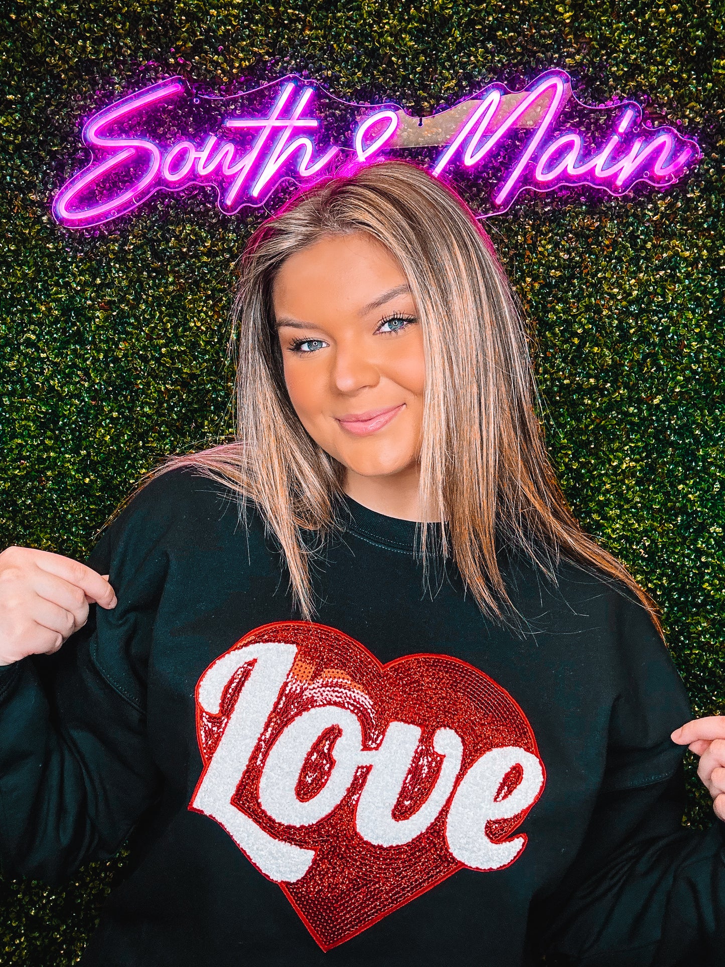 Red Love Sequin Sweatshirt