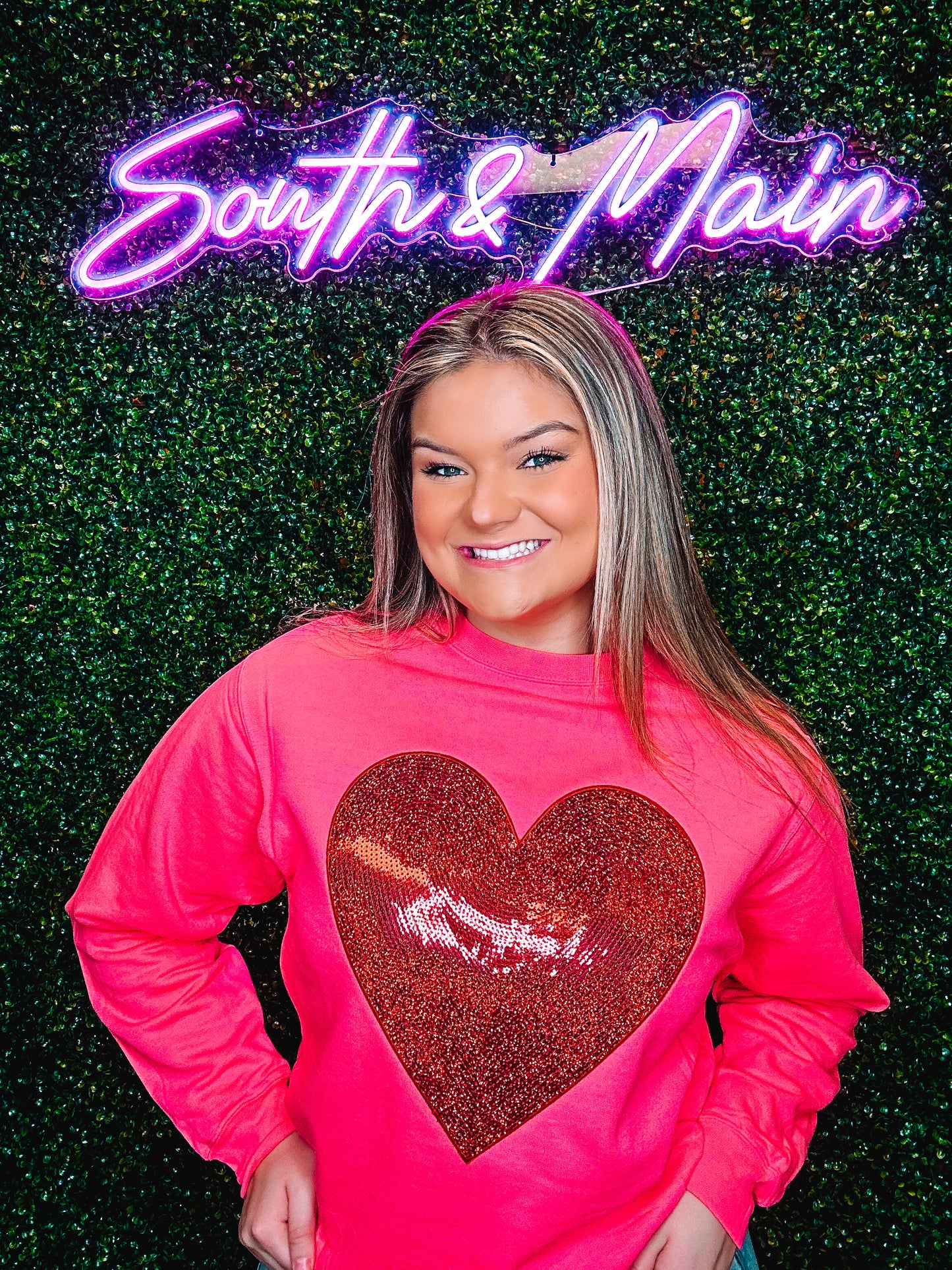 Red Heart Sequin Sweatshirt