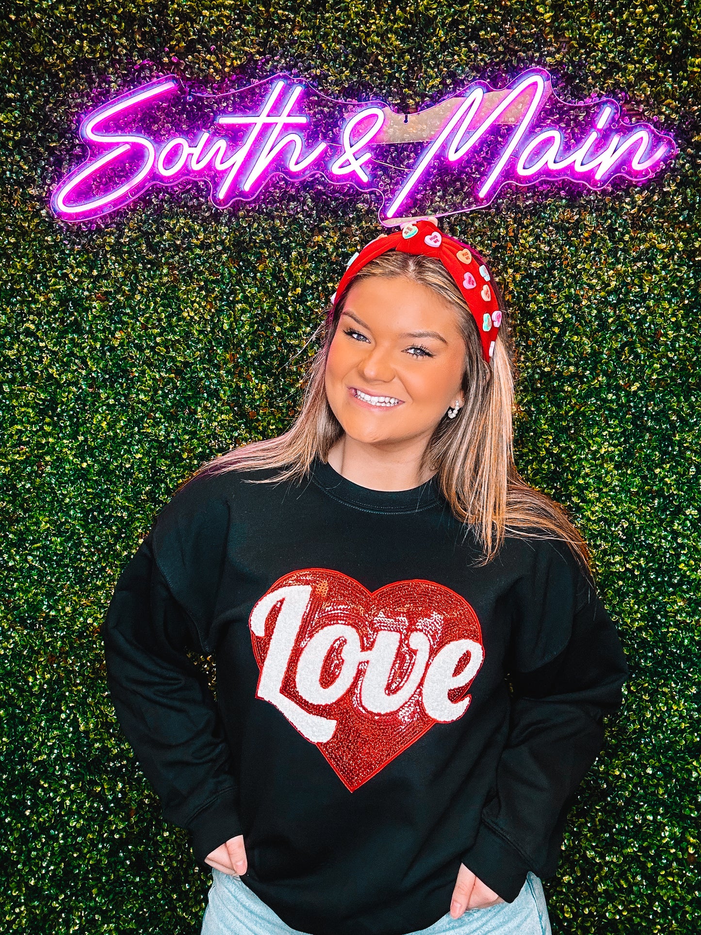 Red Love Sequin Sweatshirt