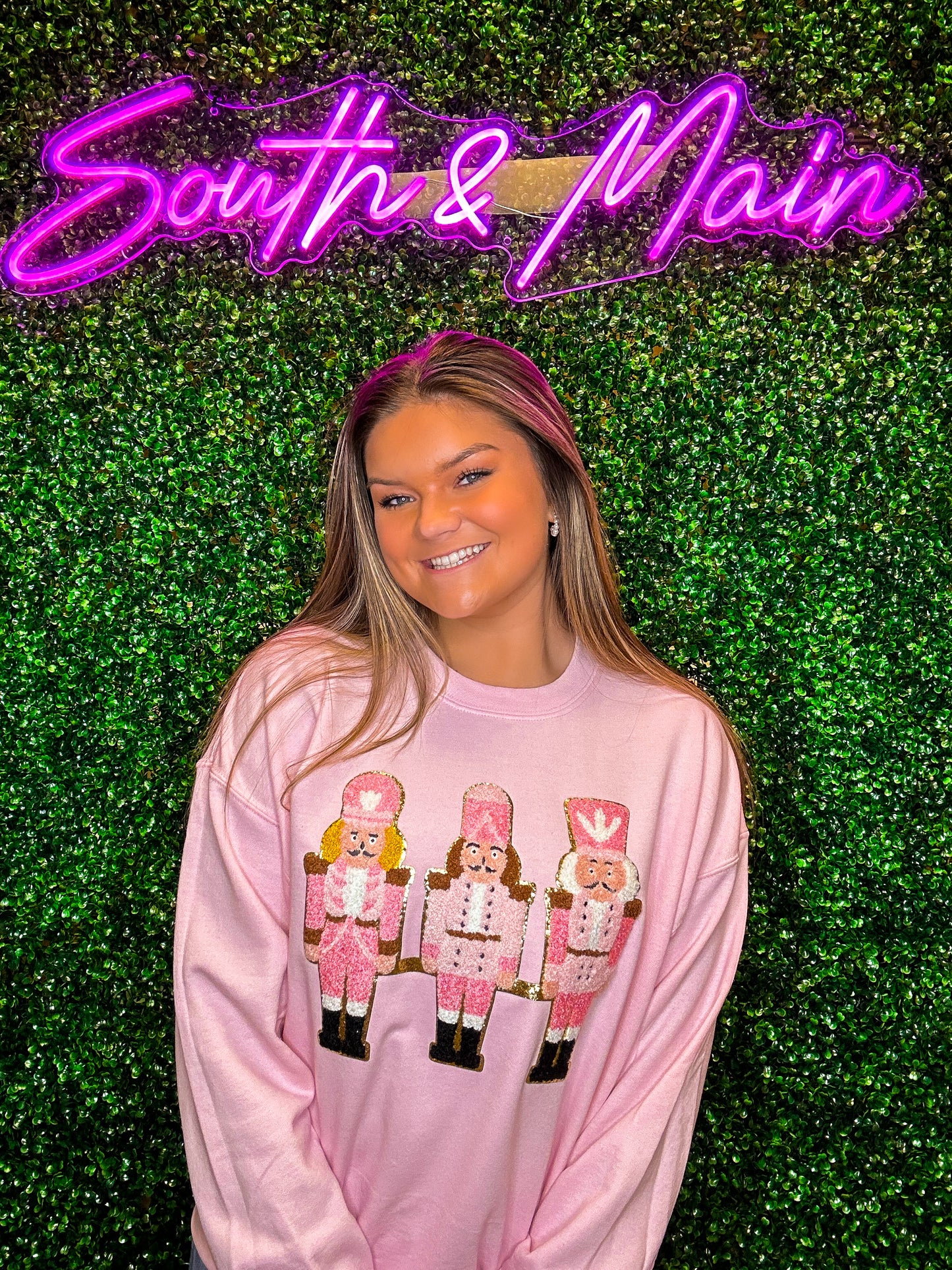 Light Pink Nutcracker Chenille Sweatshirt