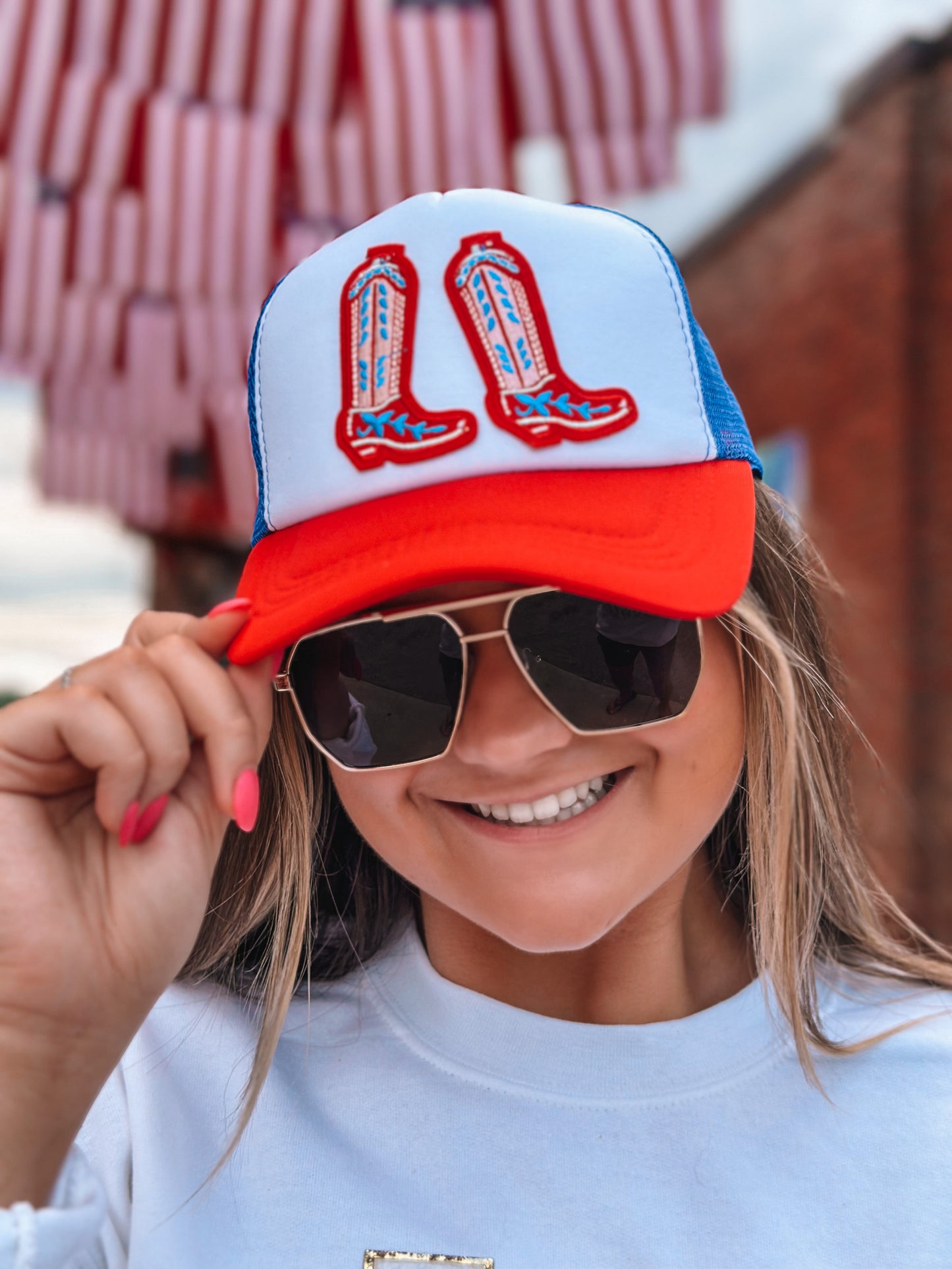 USA Cowboy Boots Trucker Hat