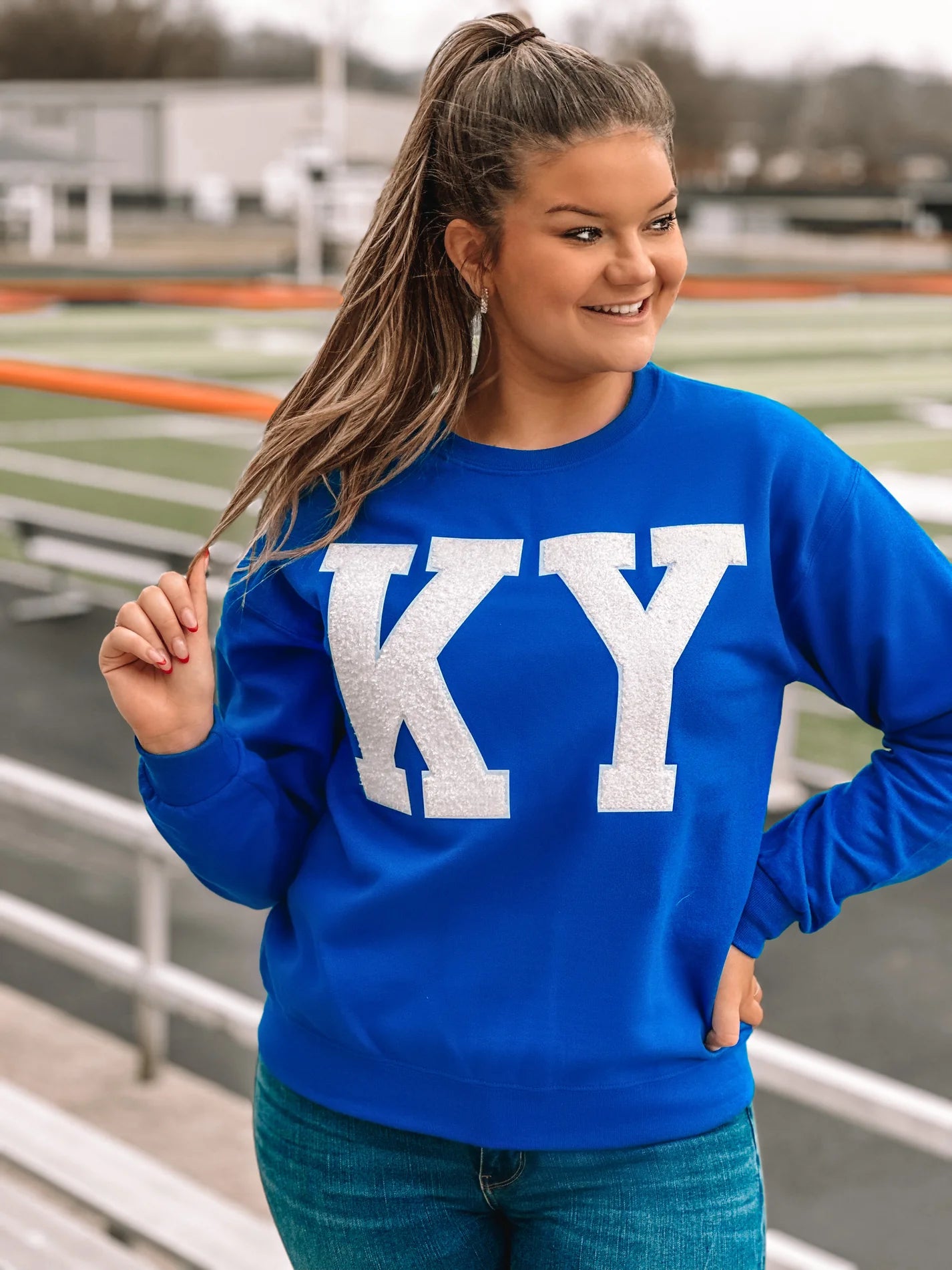 White KY Chenille Sweatshirt