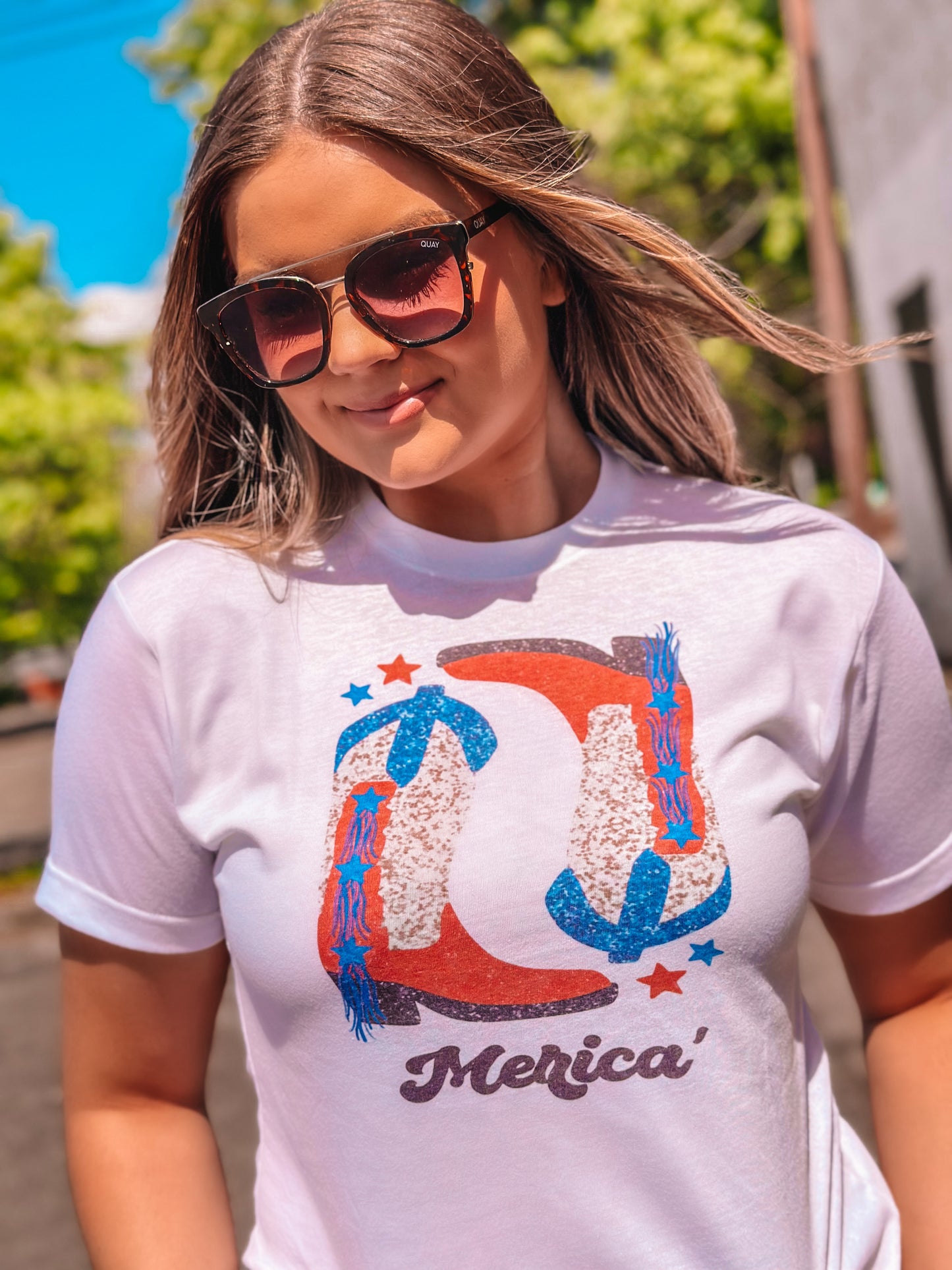 Merica' Boots White T-Shirt