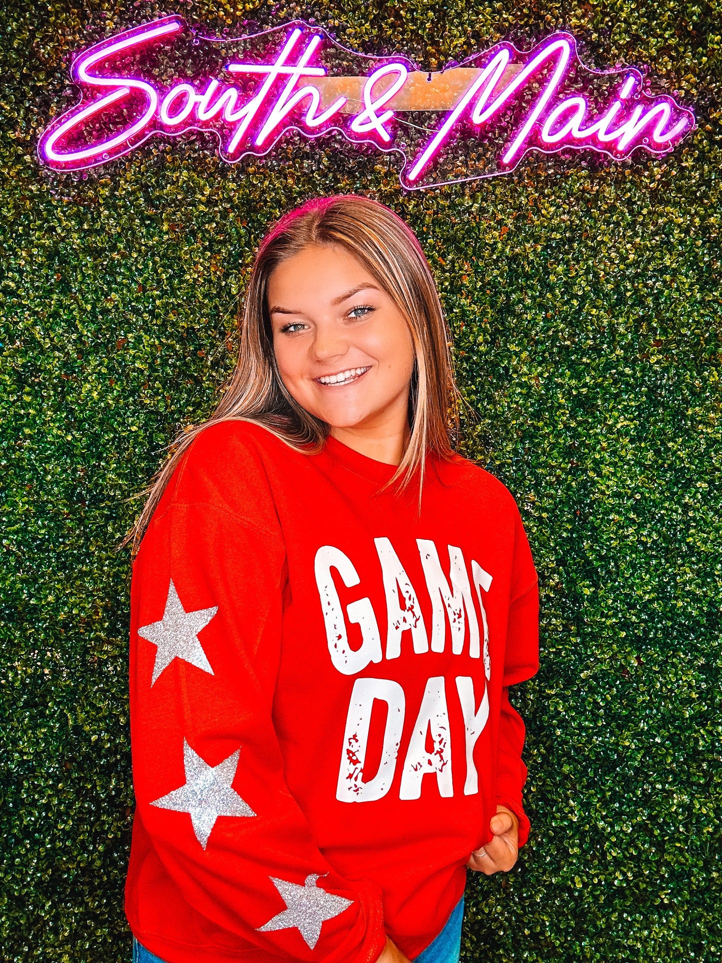 GAME DAY w/ Silver Stars Sweatshirt