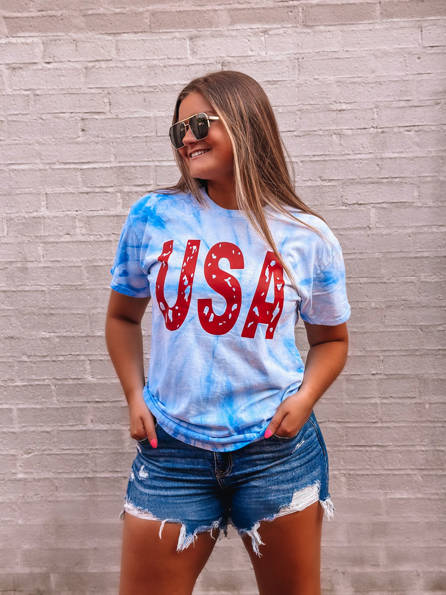 USA Blue Tie Dye T-Shirt