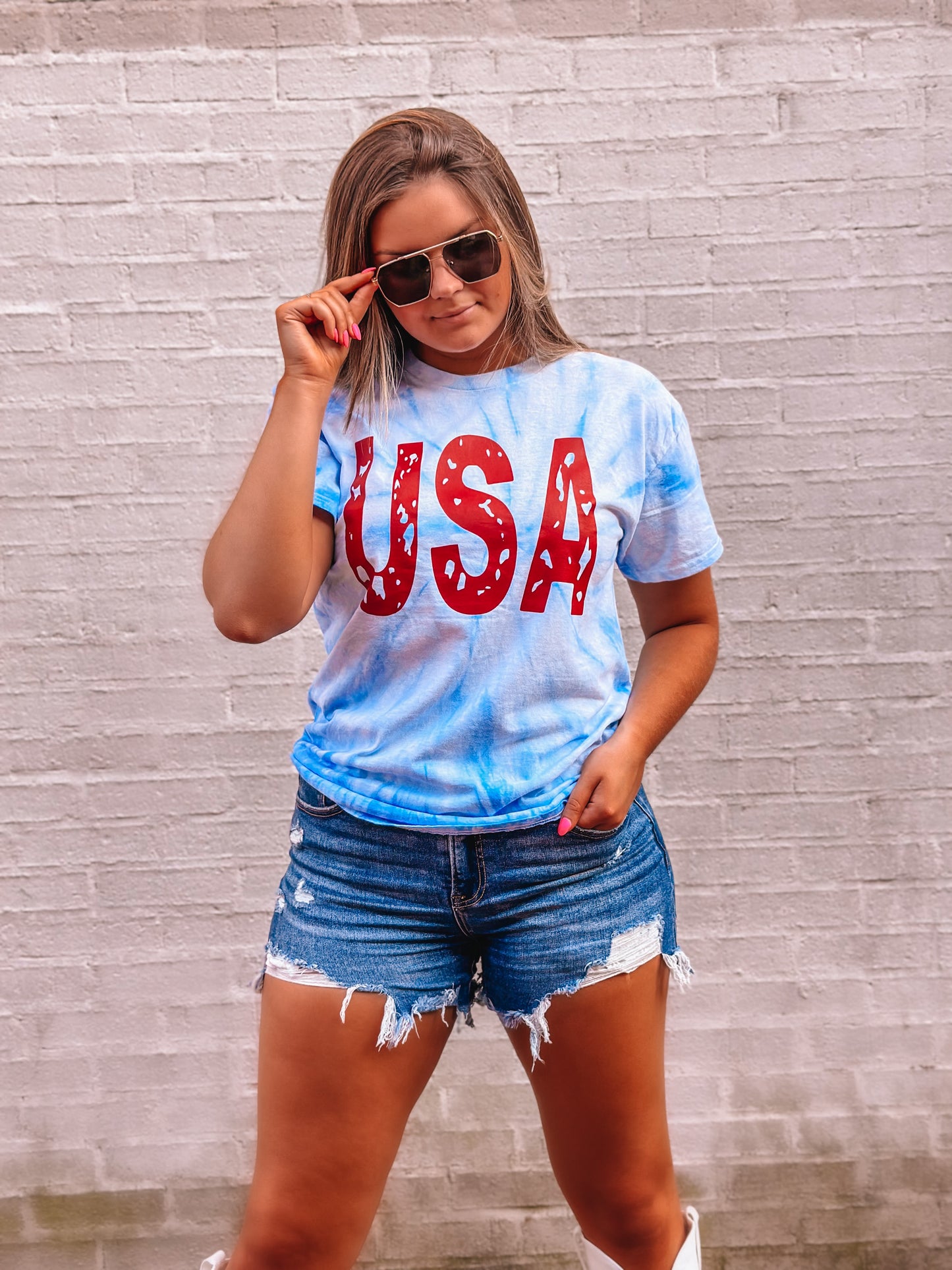 USA Blue Tie Dye T-Shirt