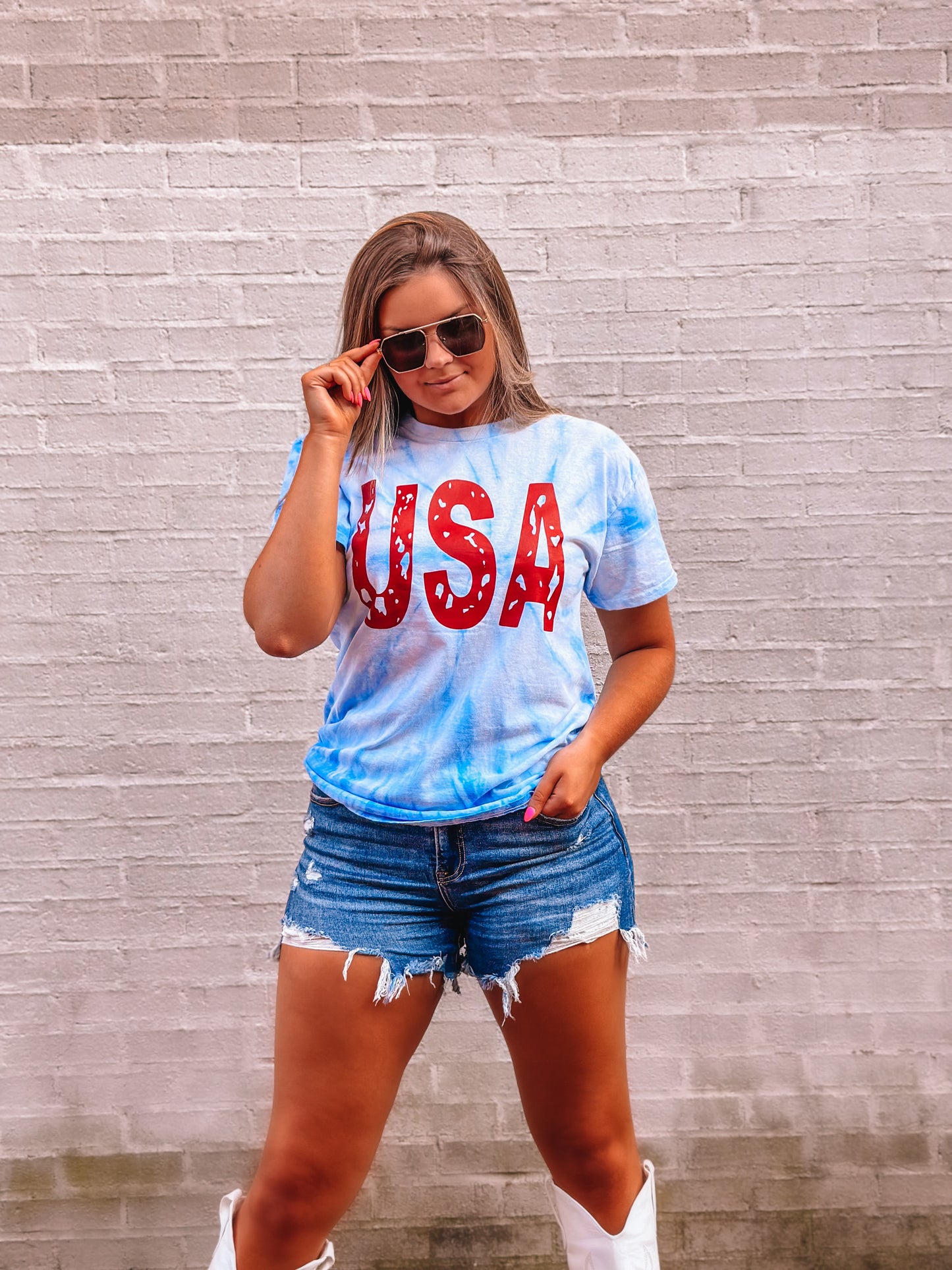 USA Blue Tie Dye T-Shirt