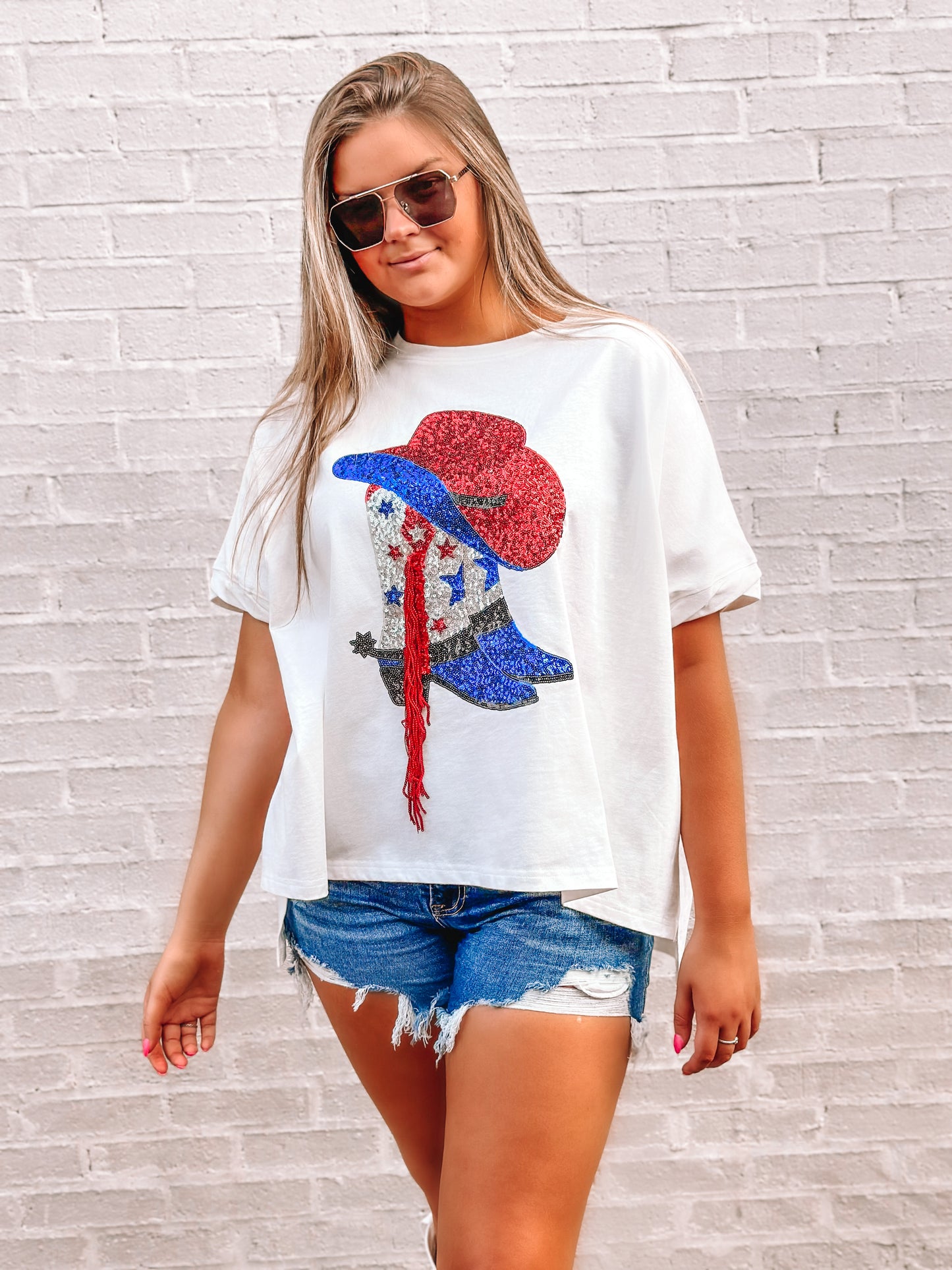 Western Cowboy Fringe Sequin Top