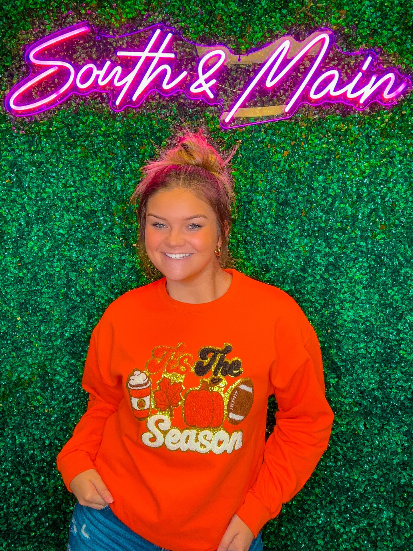 Tis The Season Football Chenille Sweatshirt
