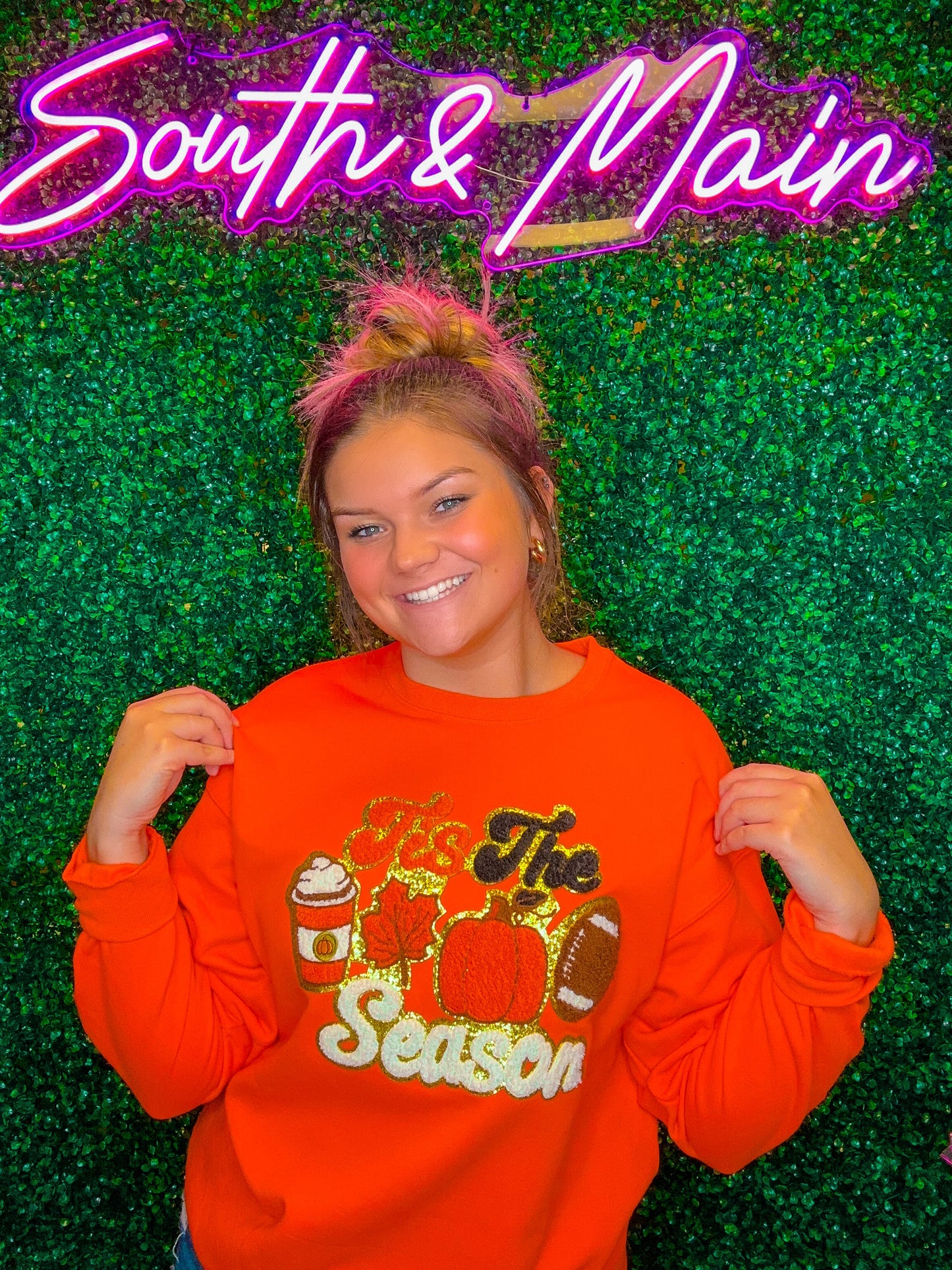 Tis The Season Football Chenille Sweatshirt