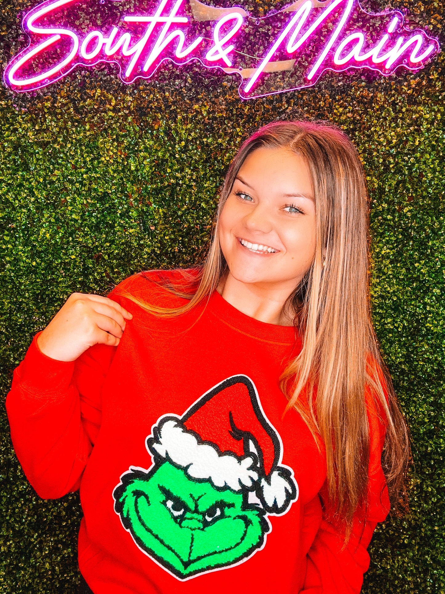 Green Grinch Chenille Sweatshirt