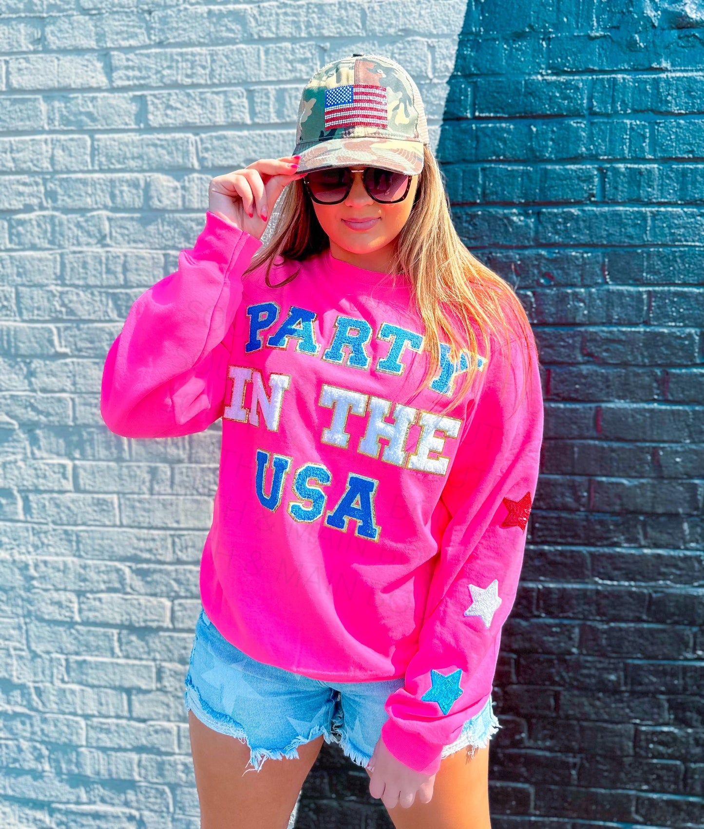 PARTY IN THE USA Chenille Sweatshirt