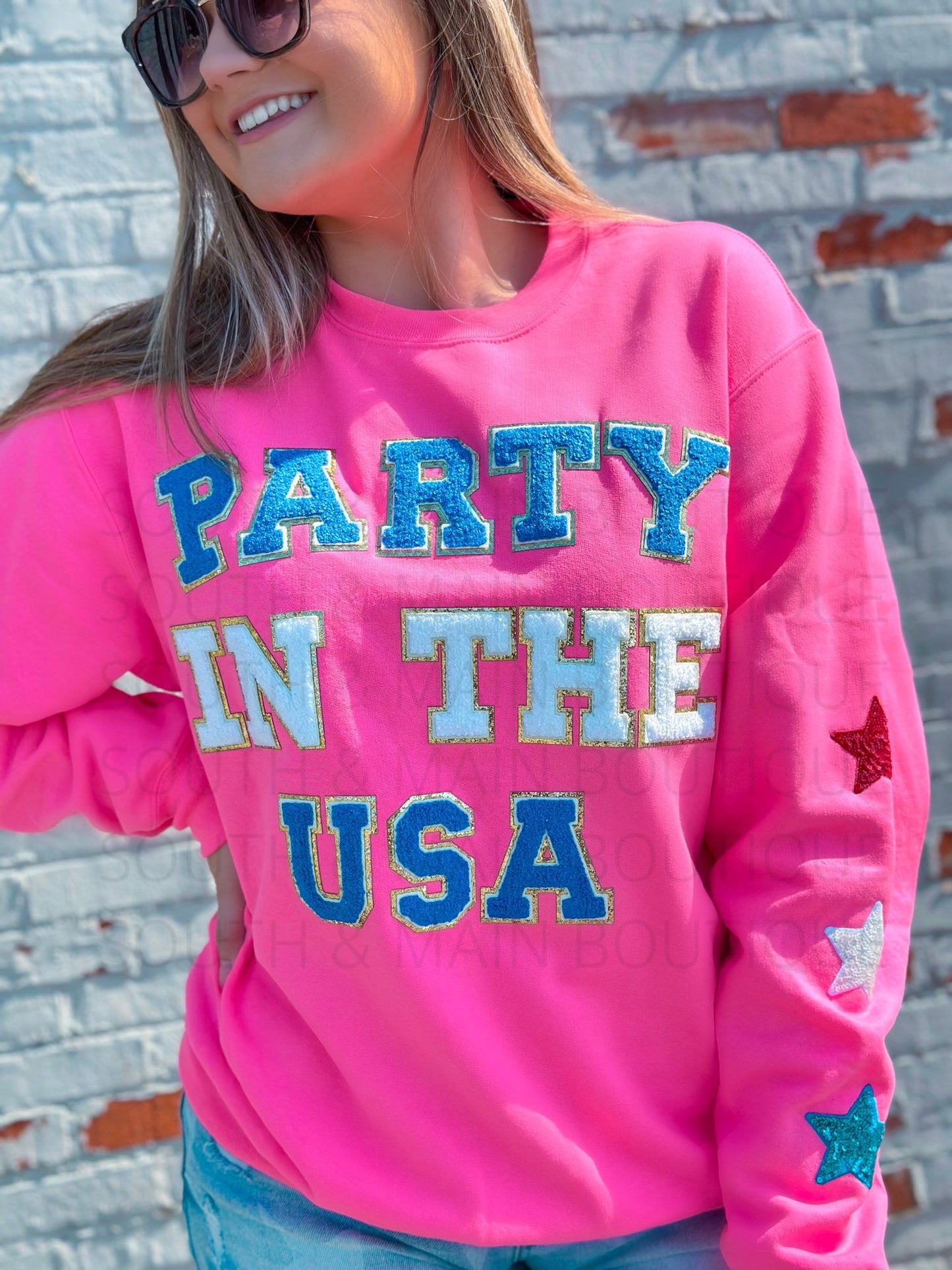 PARTY IN THE USA Chenille Sweatshirt
