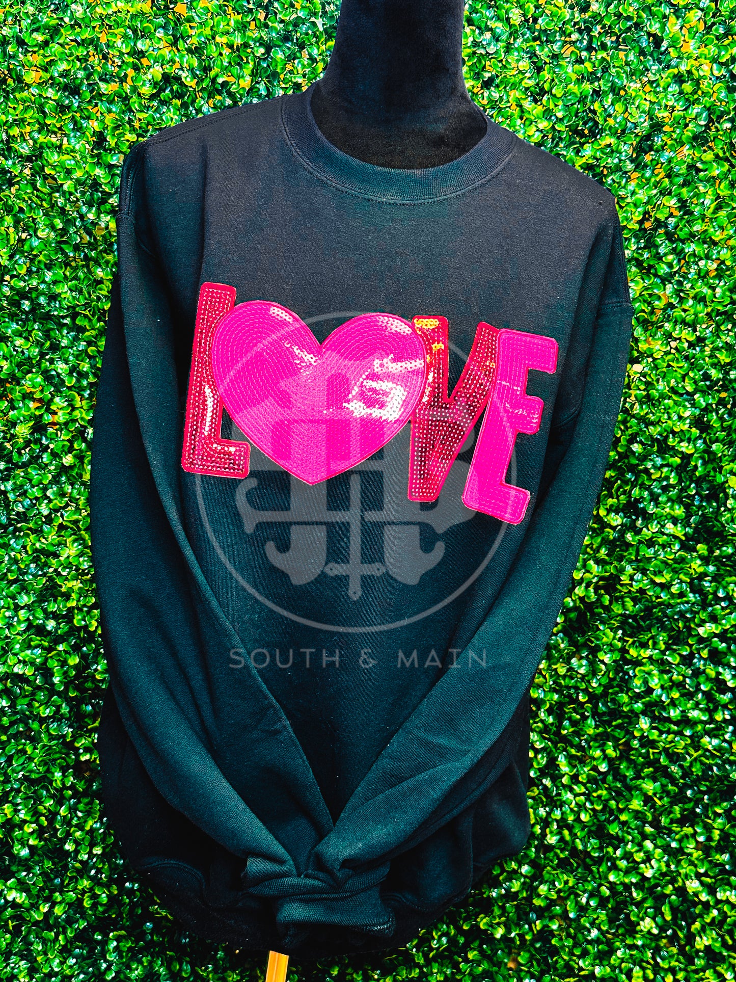 LOVE Heart Sequin Sweatshirt