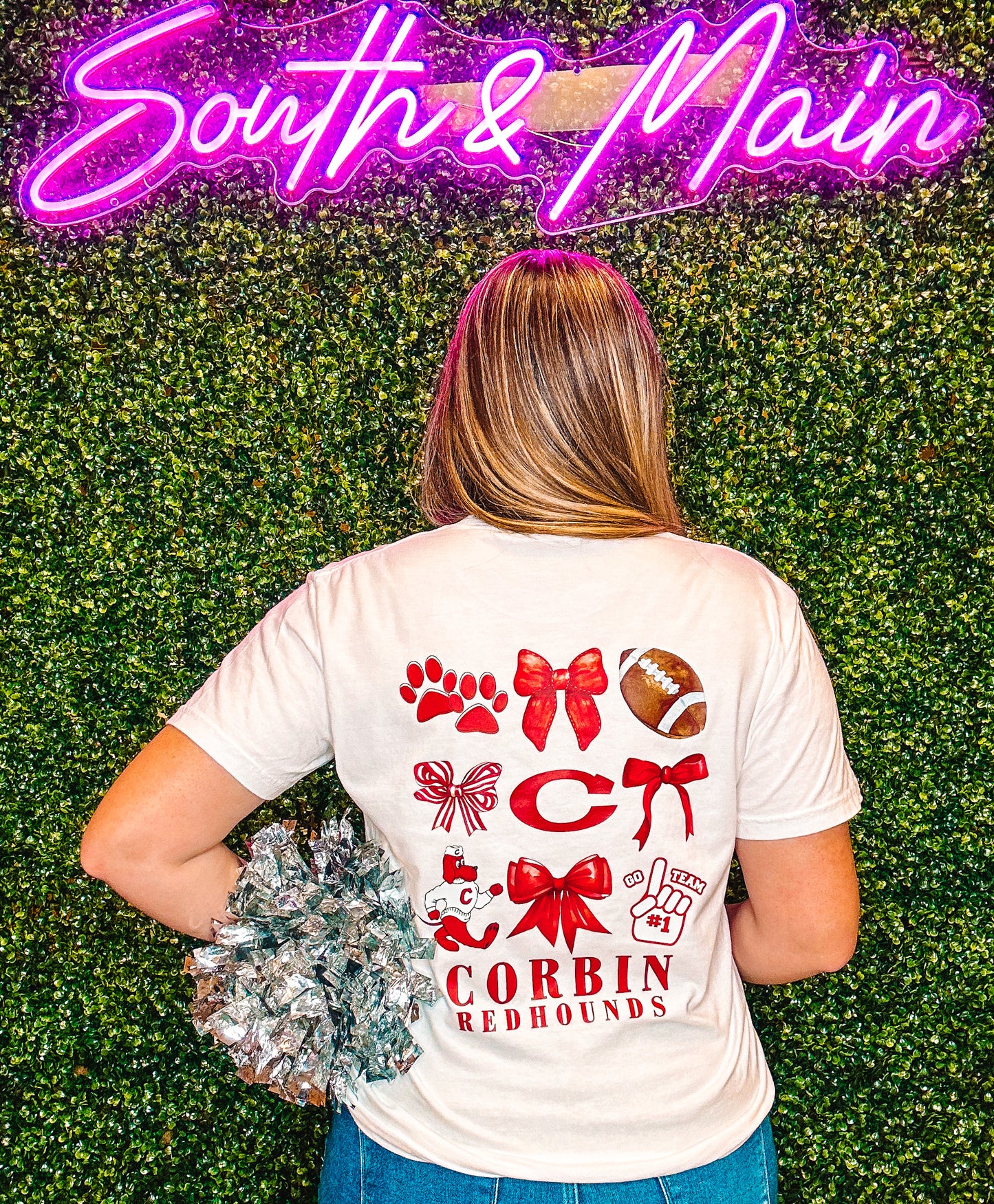 Corbin Coquette Football T-Shirt