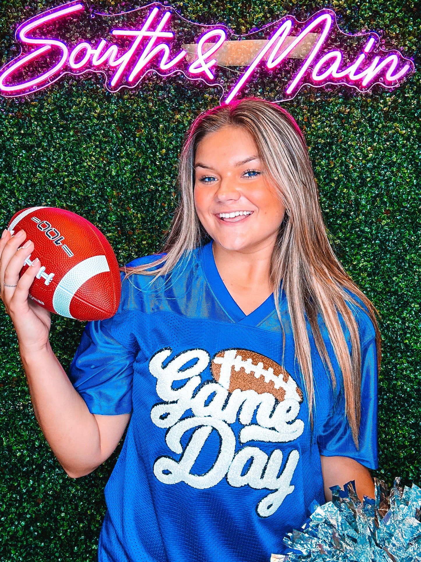 Royal Blue Football Jersey Game Day Football Chenille