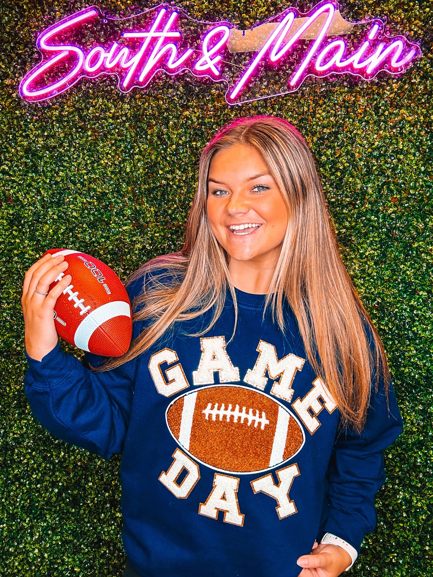 GAME DAY Football Chenille Sweatshirt