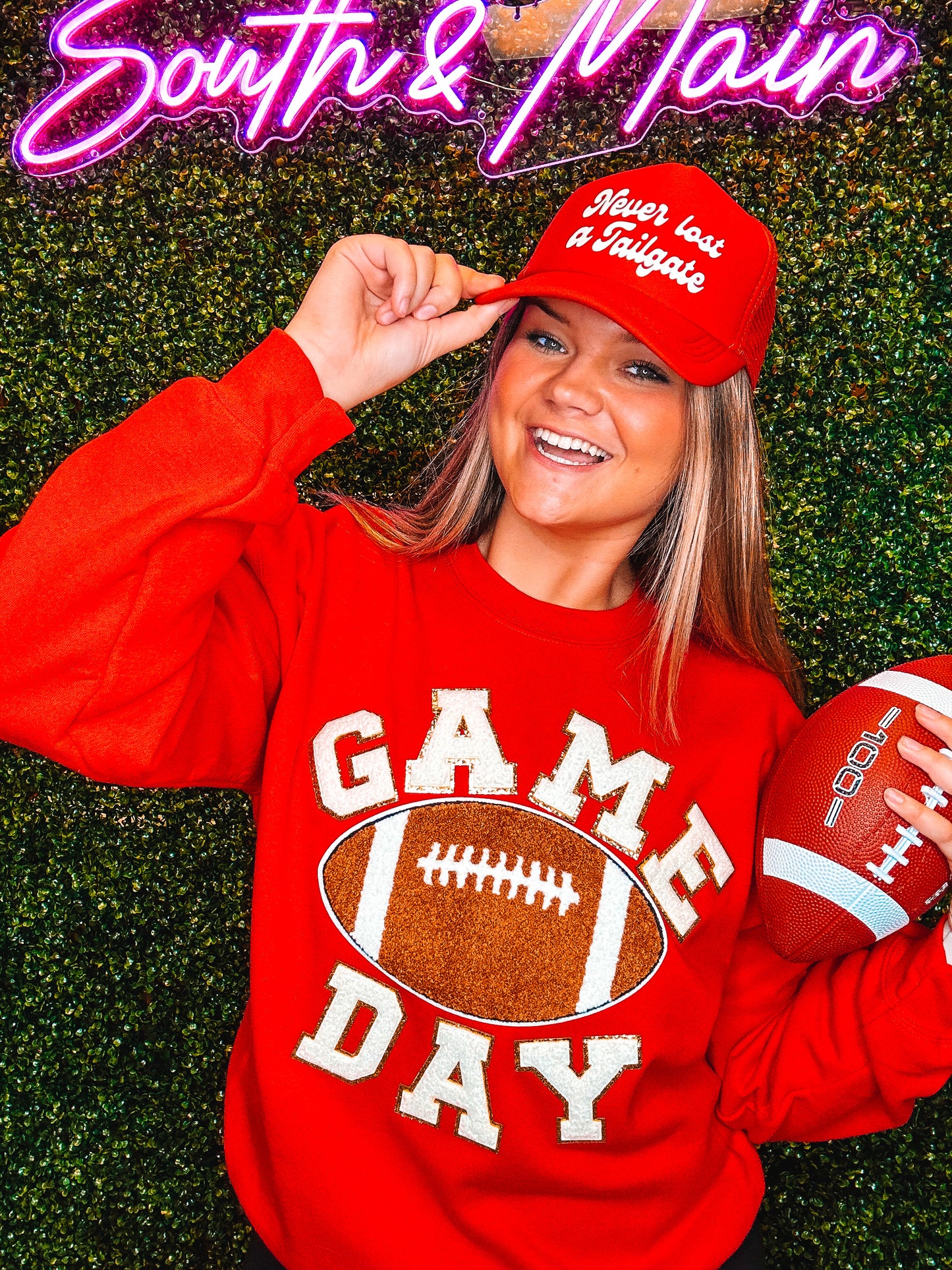 GAME DAY Football Chenille Sweatshirt