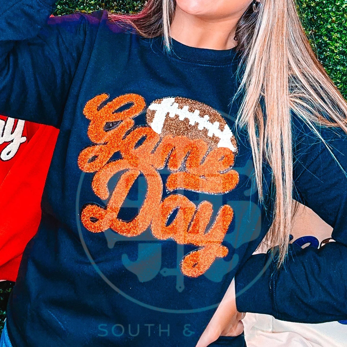 Orange Game Day Football Patch