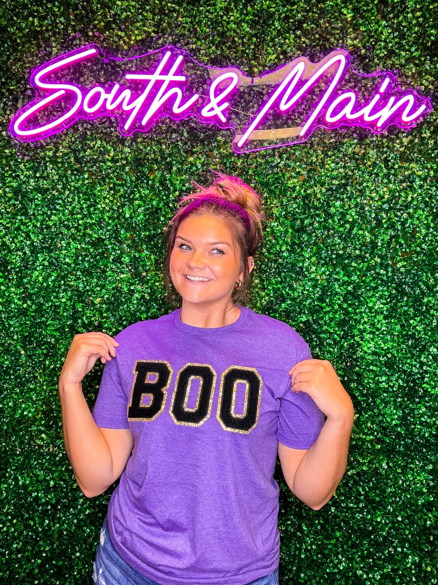 BOO Chenille T-Shirt - Purple