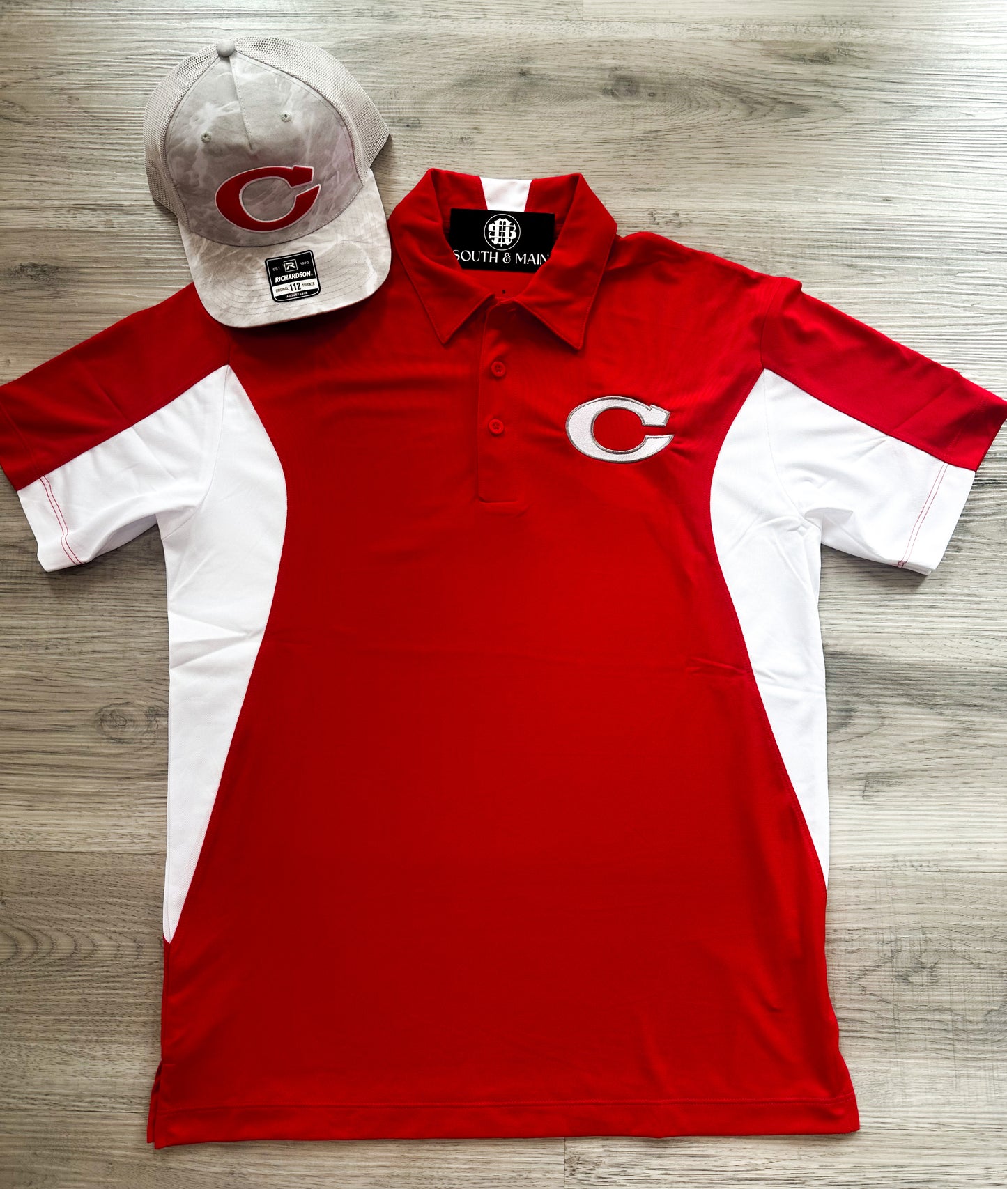 Red & White Corbin Short Sleeve Polo