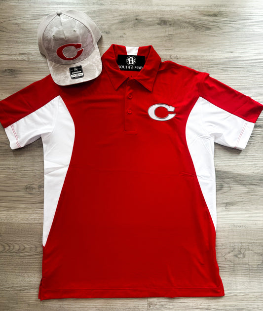 Red & White Corbin Short Sleeve Polo